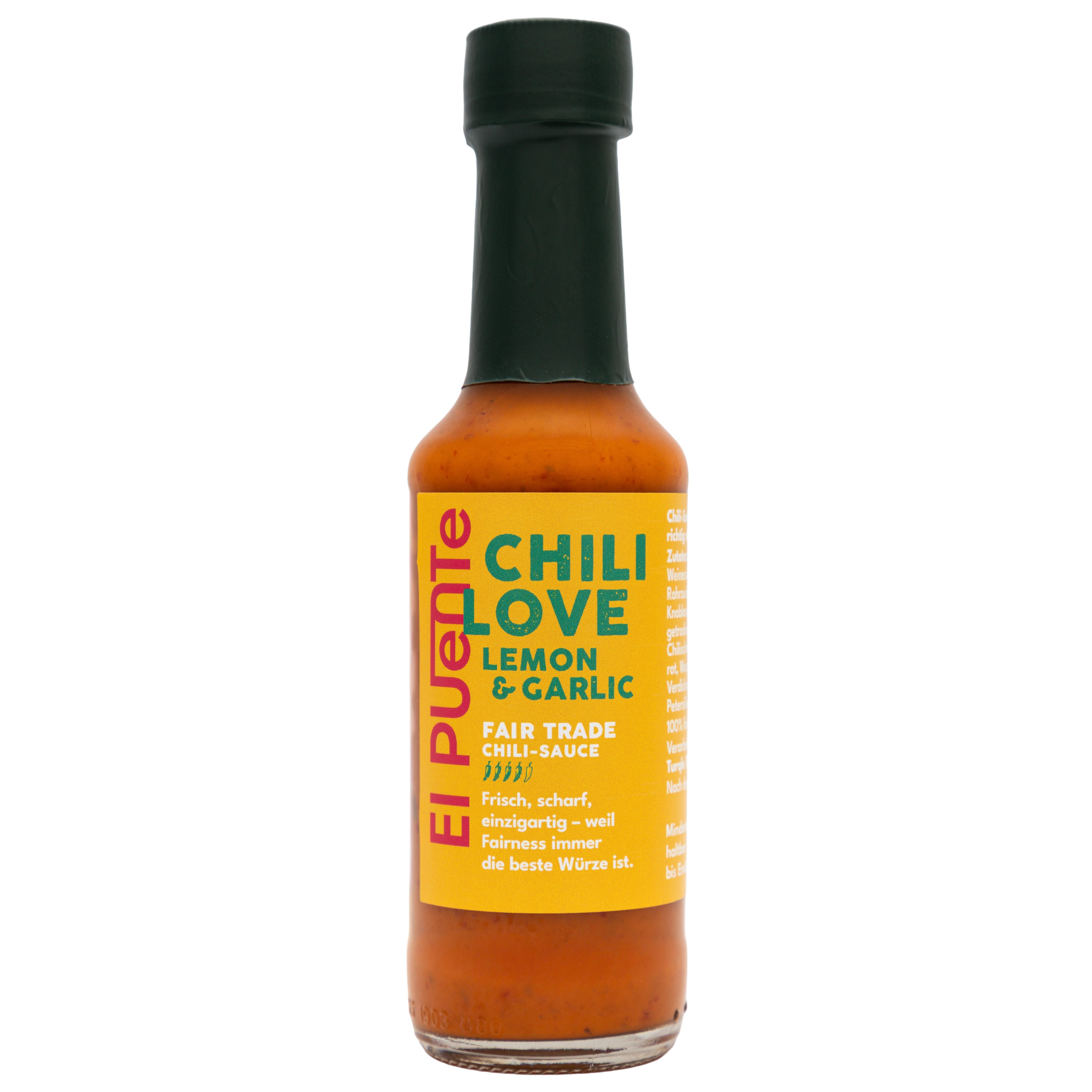 El Puente Grillsauce Chili Love Sauce - Lemon & Garlic, Fair Trade, Vegan, Glutenfrei, Handmade