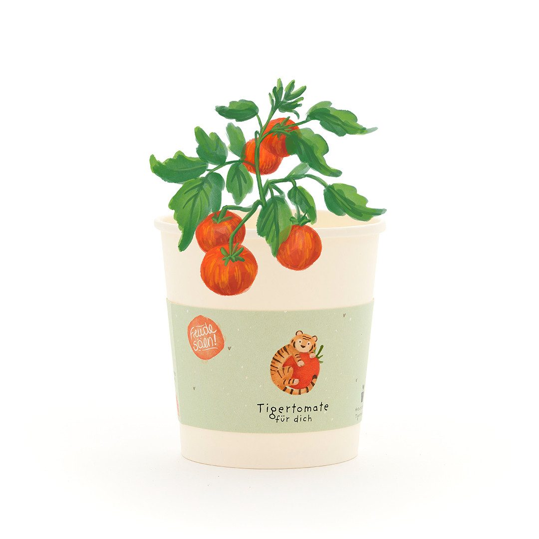 Anzuchttopf Tigertomaten-Anzuchtset als lustiges Geschenk, Geschenkidee