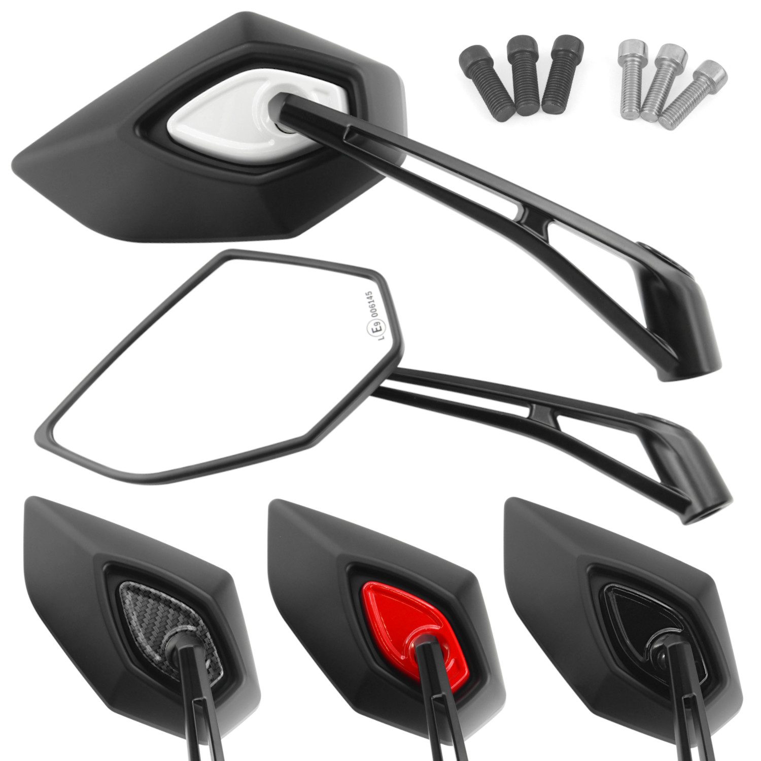 Motorradspiegel Spiegel Set mit E-Prüfzeichen