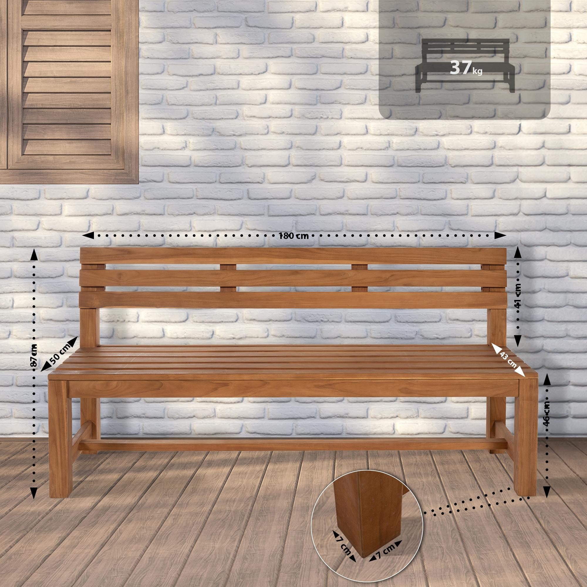 CLP Gartenbank Augusta, aus wetterfestem Teakholz, mit Rückenlehne günstig online kaufen