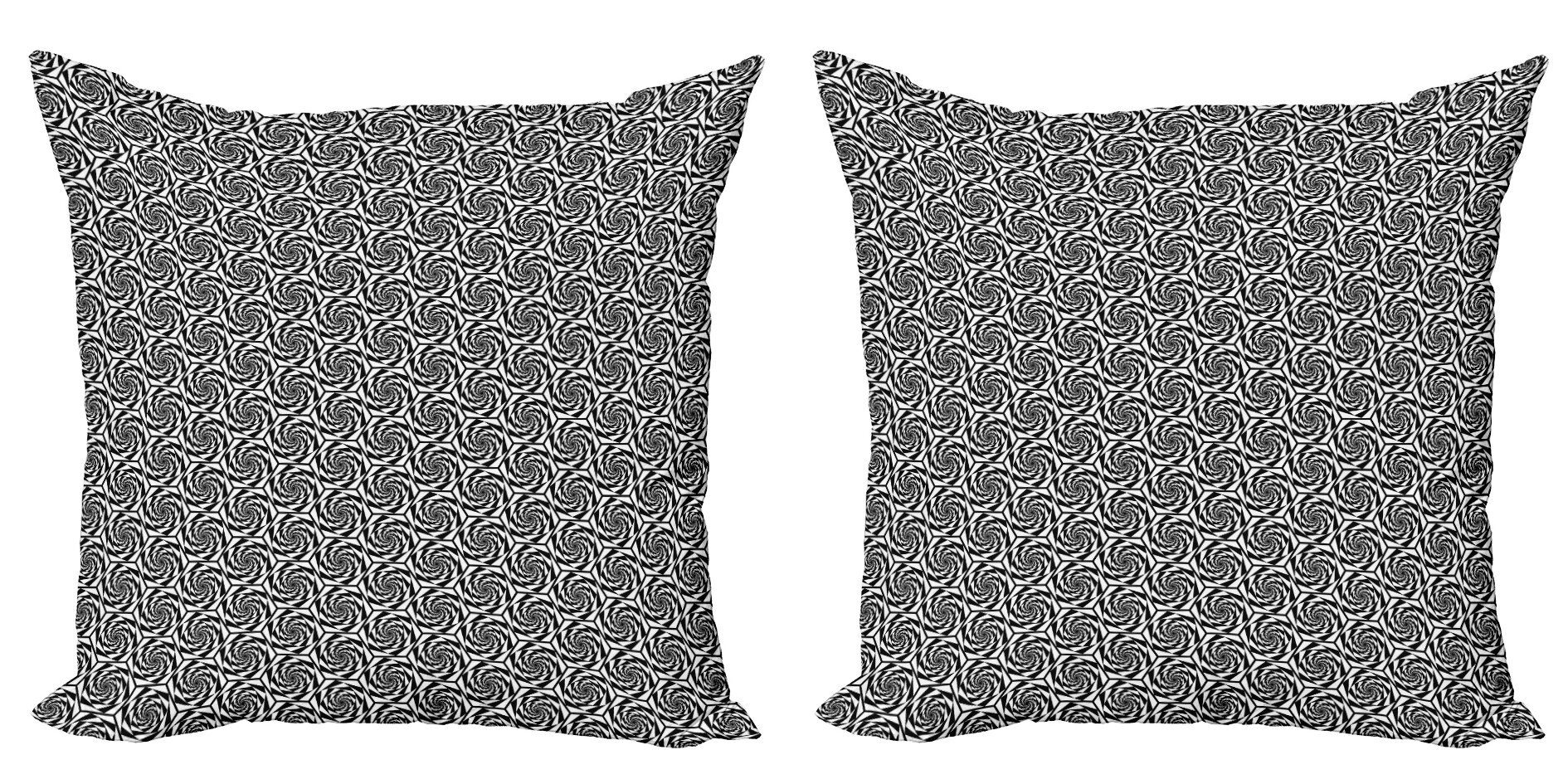 Kissenbezüge Modern Accent Doppelseitiger Digitaldruck, Abakuhaus (2 Stück), Abstrakt Surreal monochrome Hexagon