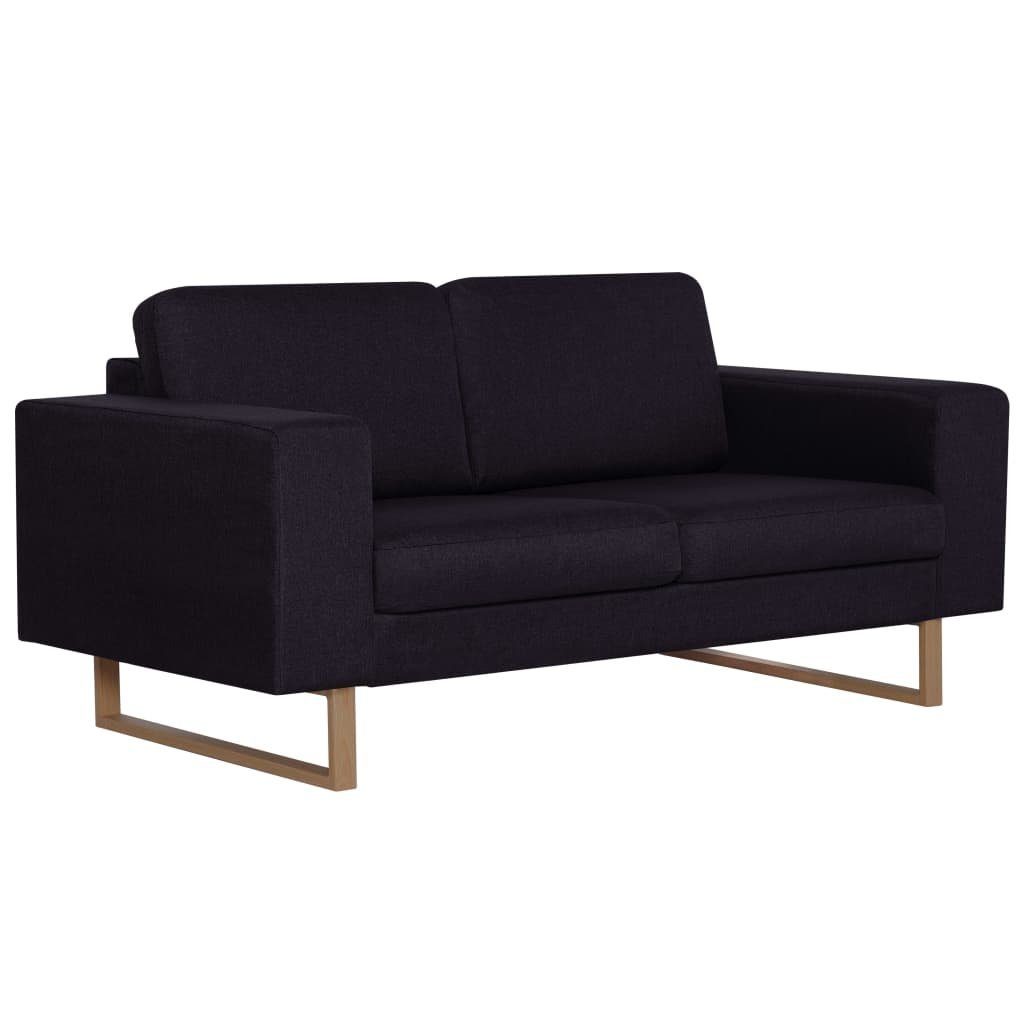 vidaXL Sofa 2-Sitzer-Sofa Schwarz Couch Stoff