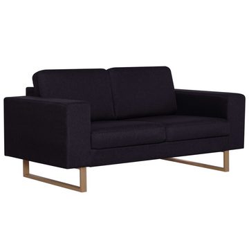 vidaXL Sofa 2-Sitzer-Sofa Stoff Schwarz Couch