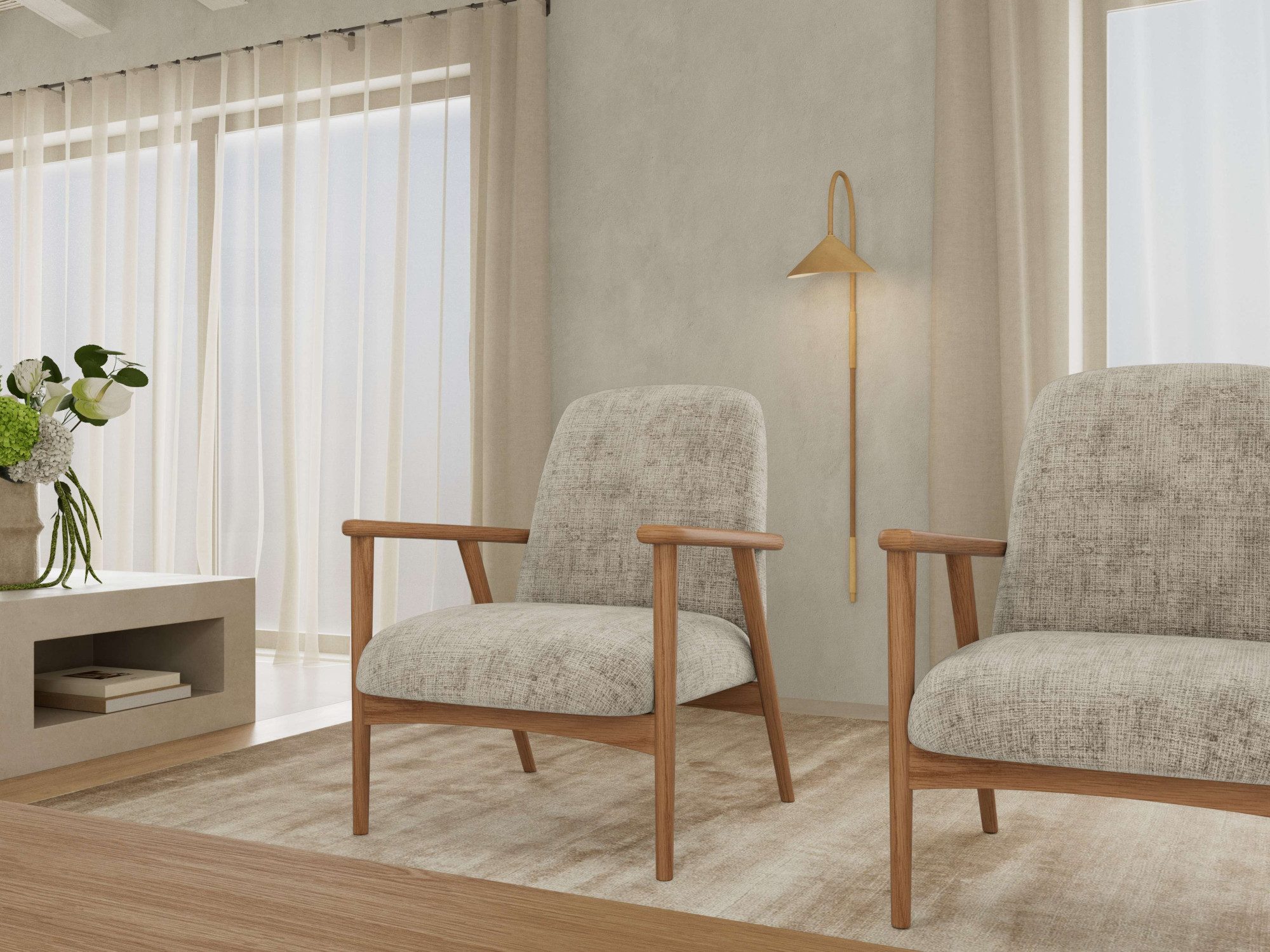 ACTONA GROUP Polsterstuhl Polsterstuhl, Stuhl mit Armlehne, beige, 71x84x83cm