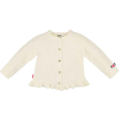 BONDI Strickjacke Baby Mädchen Jacke "Princess" mit Rüschen 86524, Creme Weiß - 100% Baumwolle