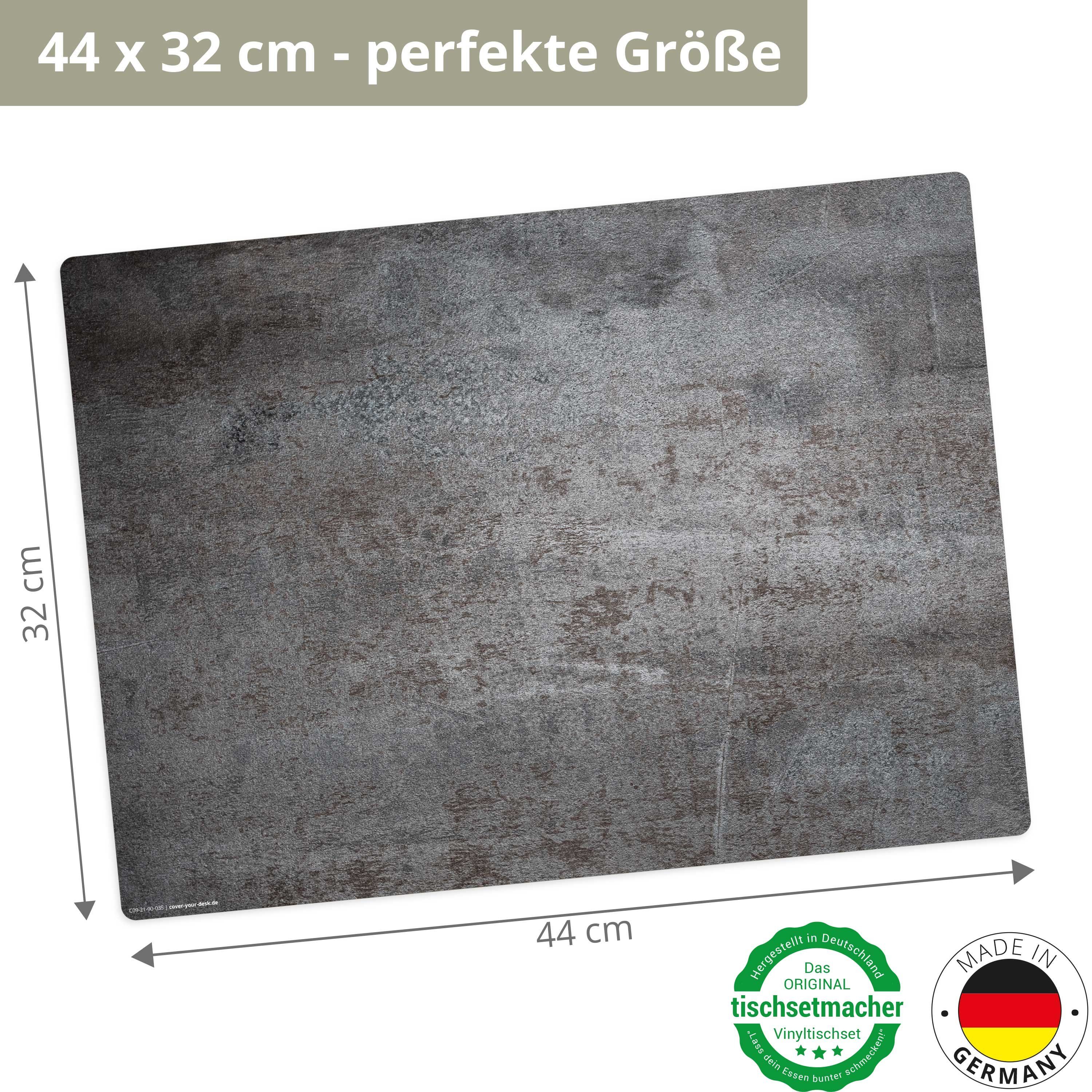 Platzset, Tischset, Platzset abwaschbar - Tischsetmacher, metalloptik), erstklassigem Stahlplatte Vinyl, Metalloptik, 4-St., 32 Germany (aus cm x Tischdeko / 44 in Made