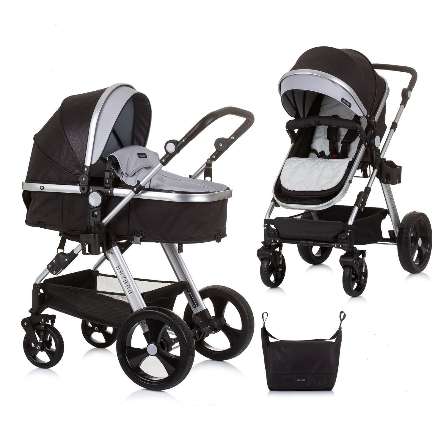 Chipolino Kombi-Kinderwagen Kombikinderwagen Havana 2 in 1, faltbar Tragetasche Sportsitz bis 22 kg