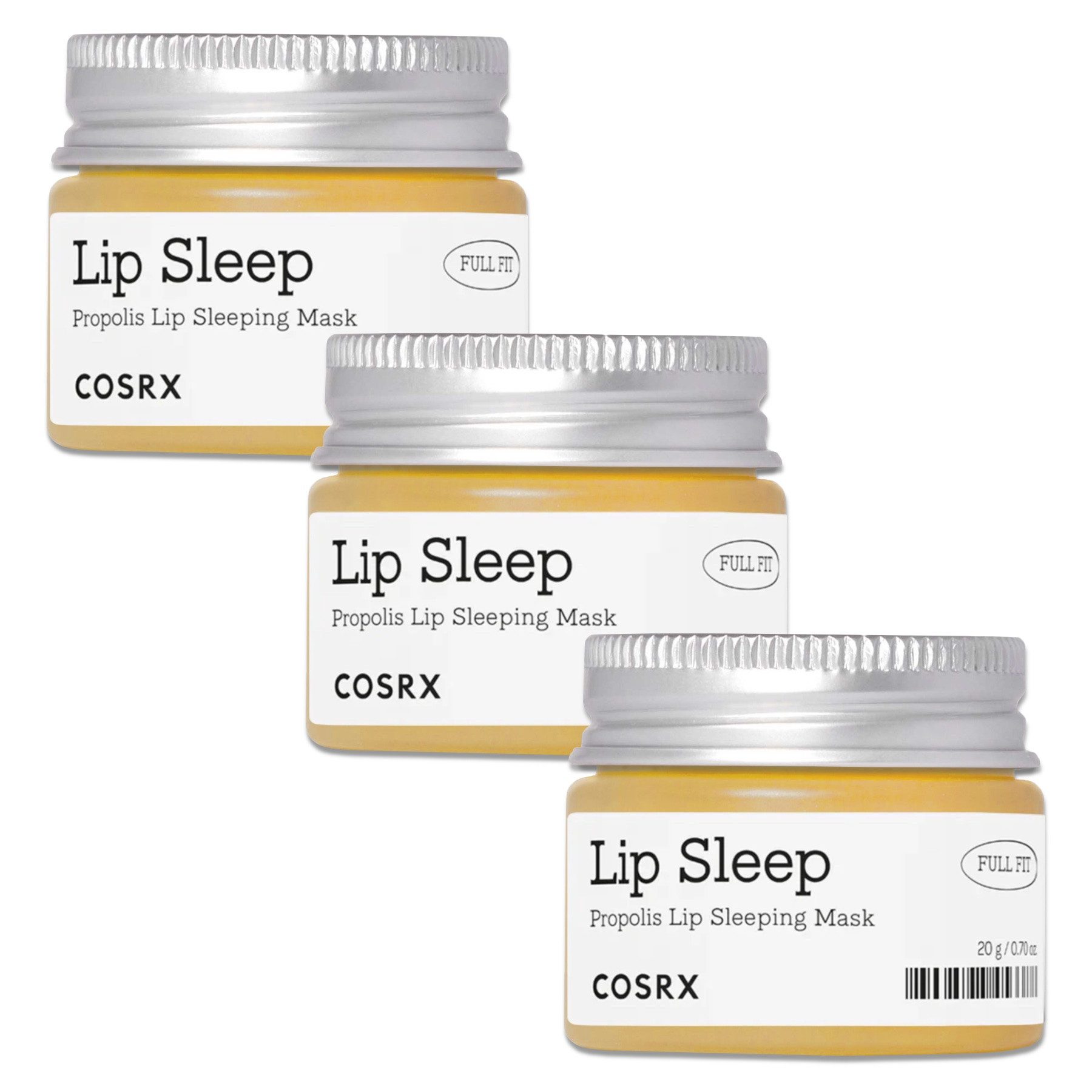 Cosrx Lippenmaske COSRX Lip Sleep Propolis Sleeping Mask Lippenpflege, 3-tlg., Lippenpflege, Lippenmaske, Nachtmaske, Balsam