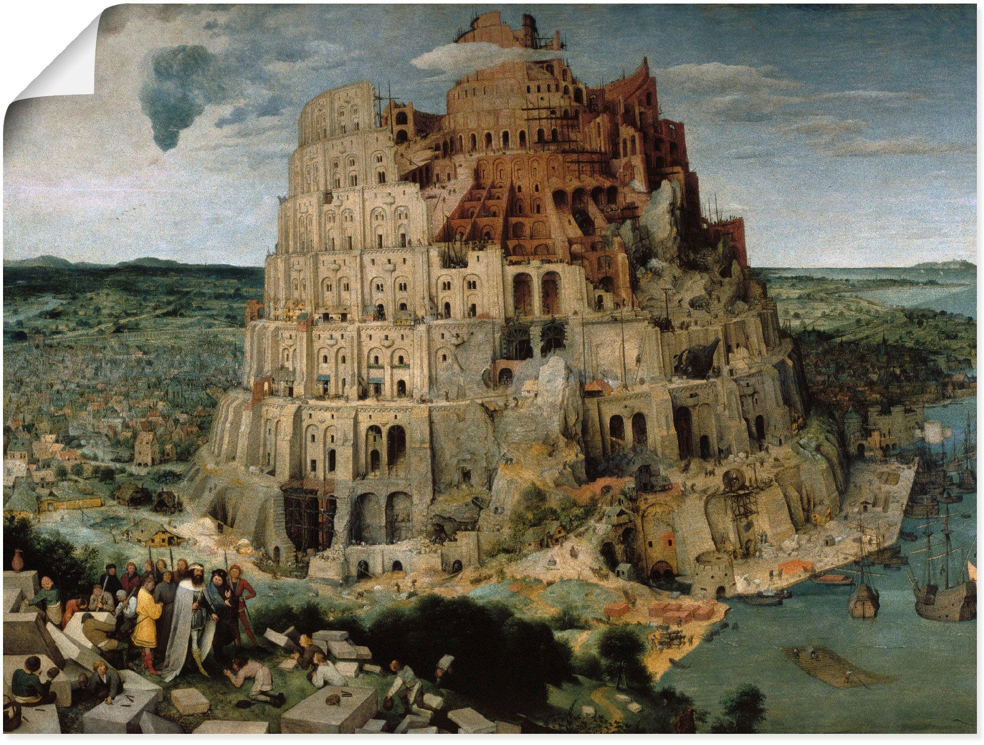 Artland Wandbild Der Turmbau von Babel. 1563, Gebäude (1 St), als Leinwandbild, Плакат in verschied. Größen