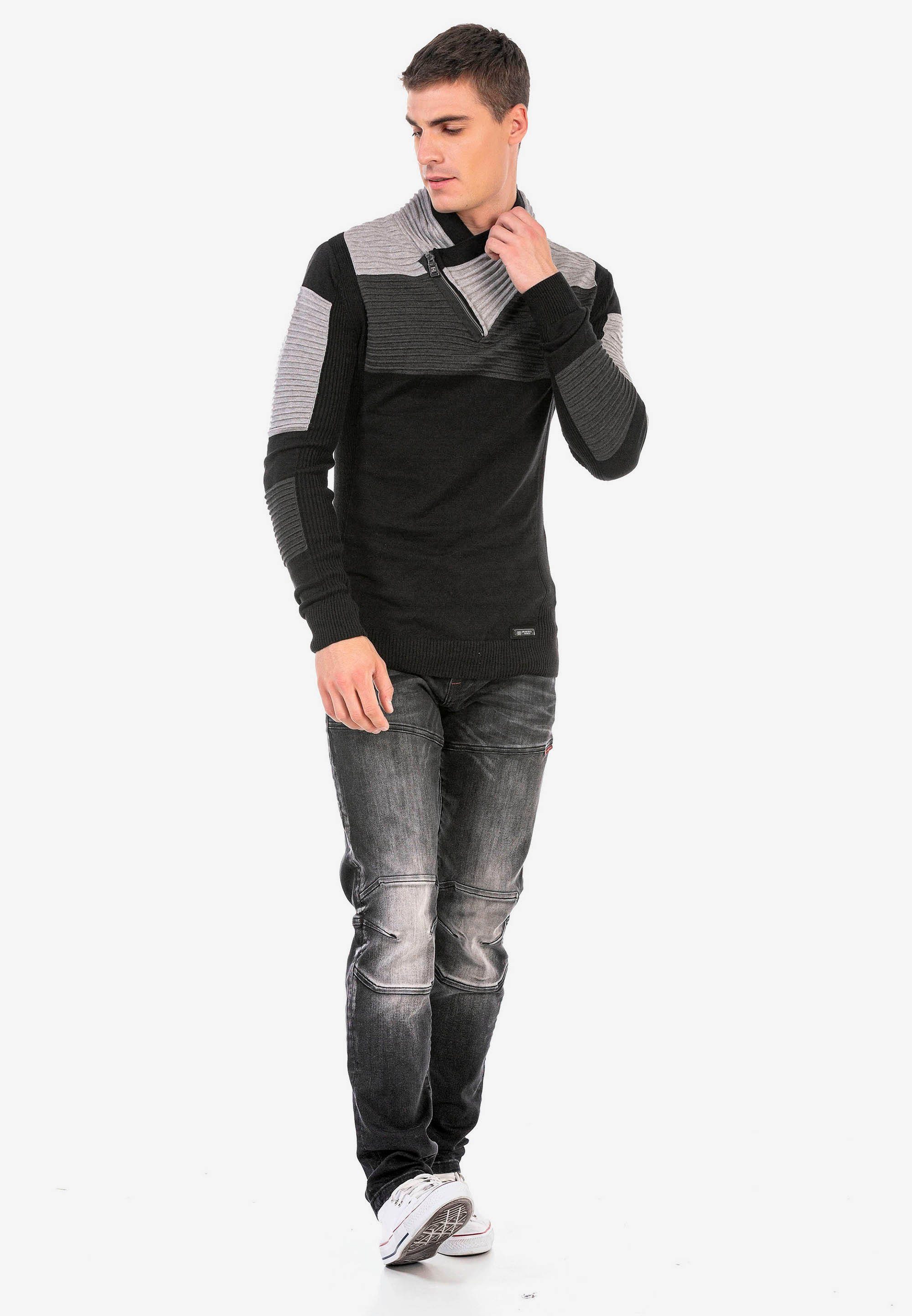 cooler Cipo mit Baxx Used-Waschung & Straight-Jeans