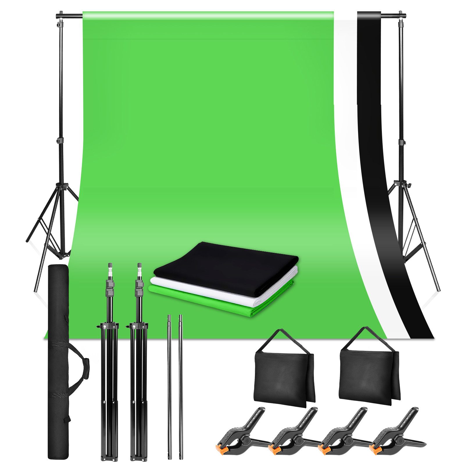 Clanmacy Fotohintergrund Fotostudio Set Hintergrundsystem Hintergrund Ständer mit Tragetasche