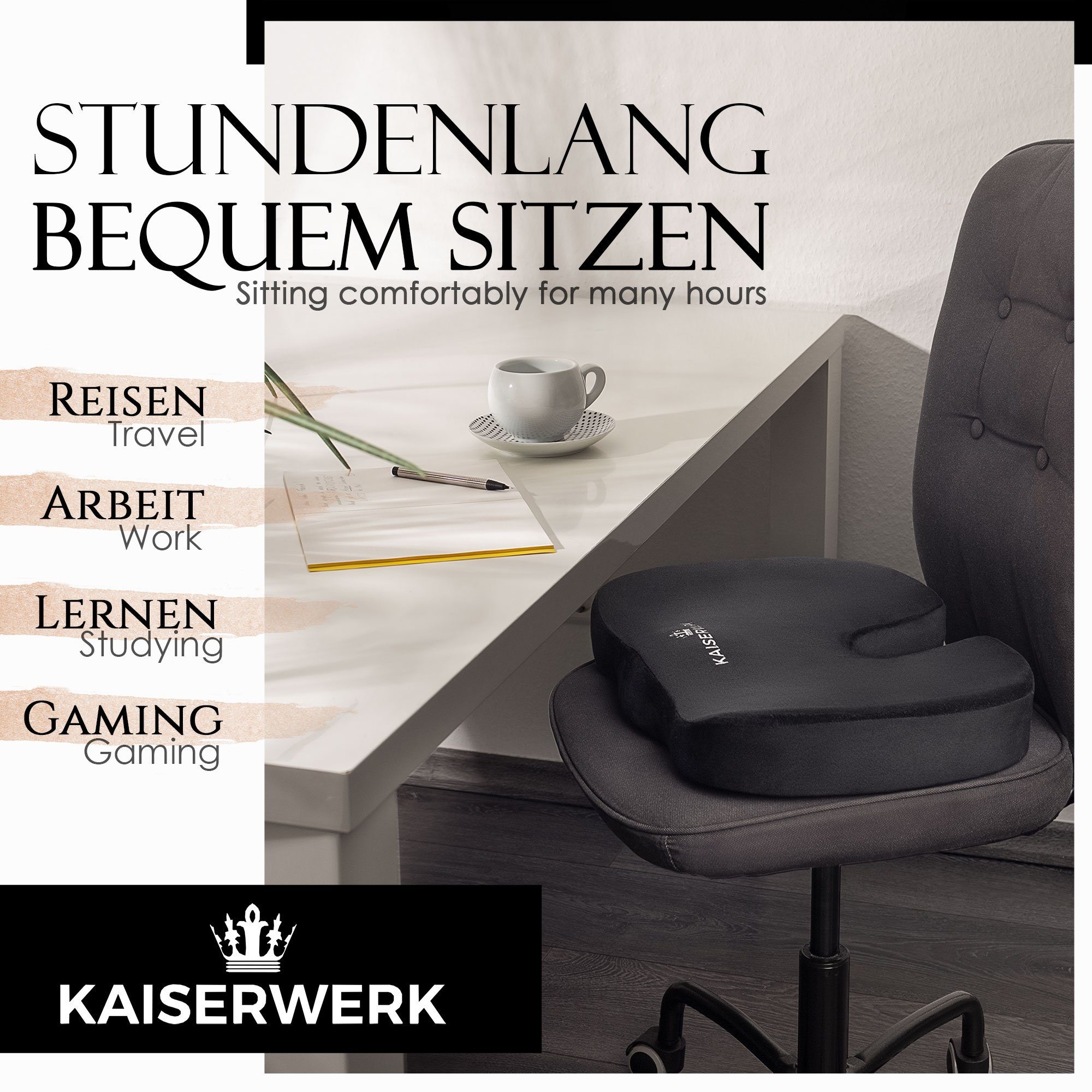 KAISERWERK Sitzkissen Ergonomisches Steißbeinkissen, Orthopädisches Sitzkis günstig online kaufen