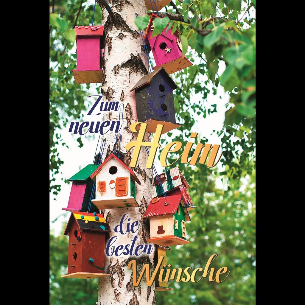 Grußkarten Neues Heim  Einzug  Umzug - Glückwunschkarte im Format 11,5 x 17 cm