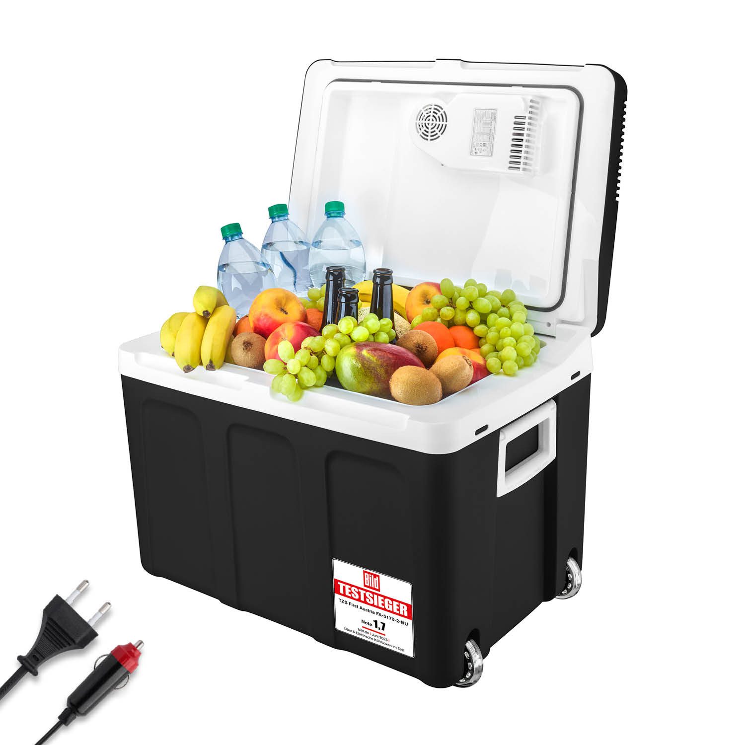 TZS FIRST AUSTRIA Elektrische Kühlbox Mobil Kühlschrank 45L, 12V /230V Anschluss, 12-V-Stecker fürs Auto, für Camping, Festivals, Reisen, mit Kühl- und Warmhalt – Bild 2 von 5