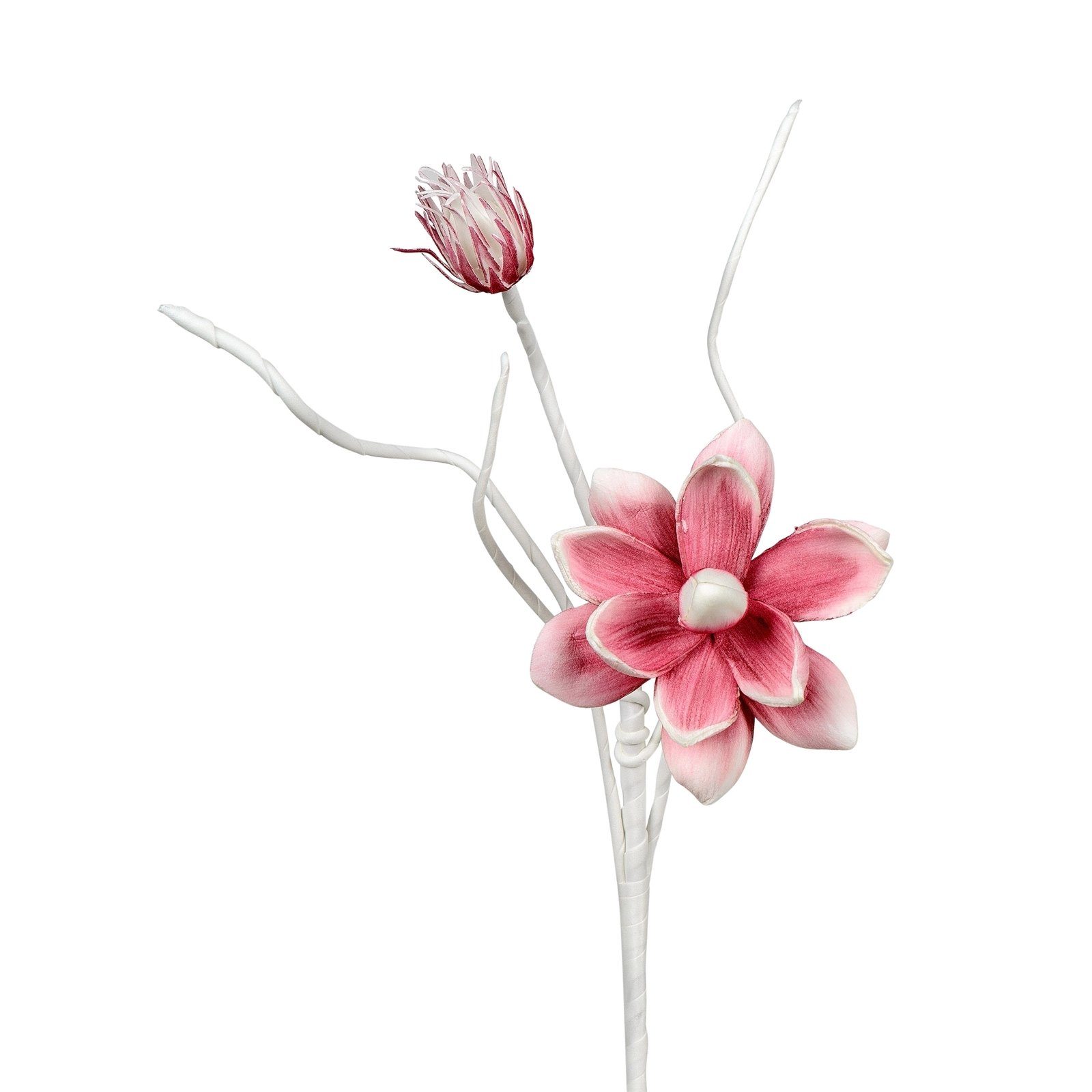 Kunstblume Blütenzweig weiß-rose