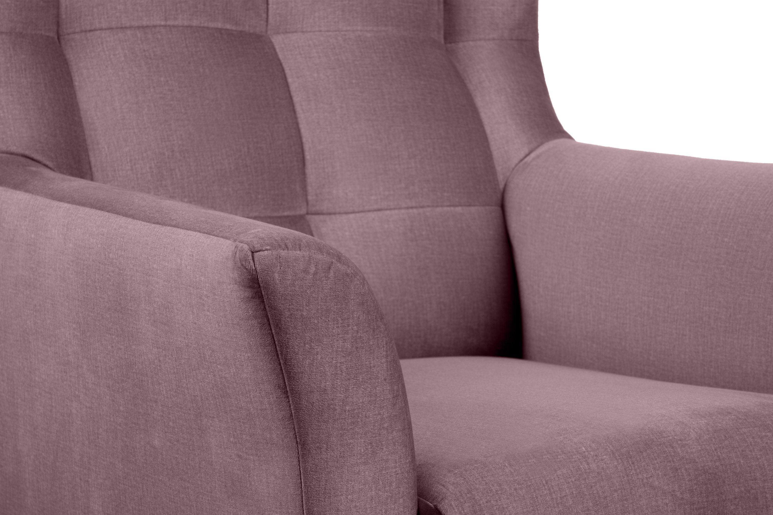 Ohrensessel | Armlehne, Konsimo Schaumstoff rosa SALIS rosa Sitz mit wasserabweisender im Feder gewellte Oberstoff, und Sessel
