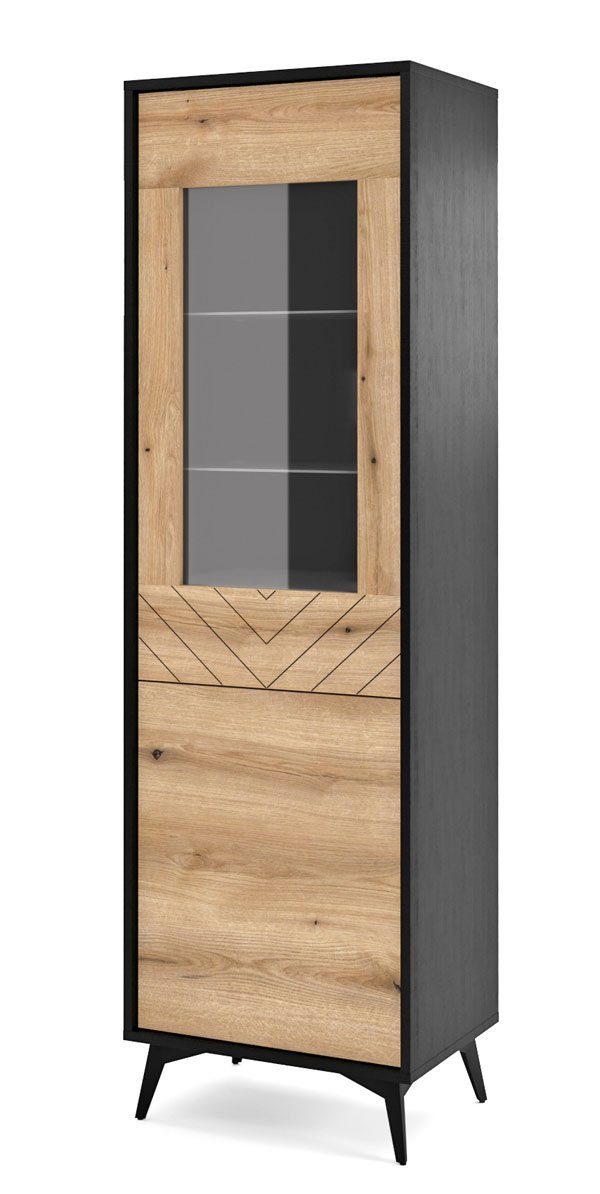 Diamond Evoke Oak Vitrine Feldmann-Wohnen schwarz 153cm