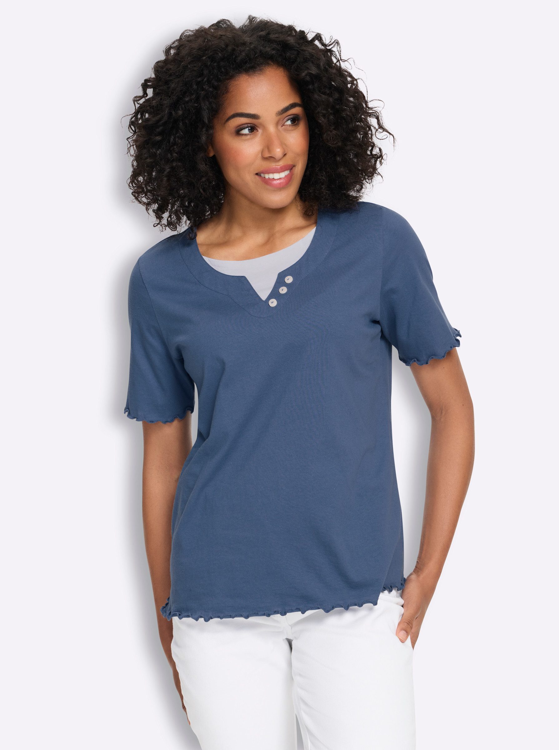 Sieh an! T-Shirt 2-in-1-Shirt Kurzarm