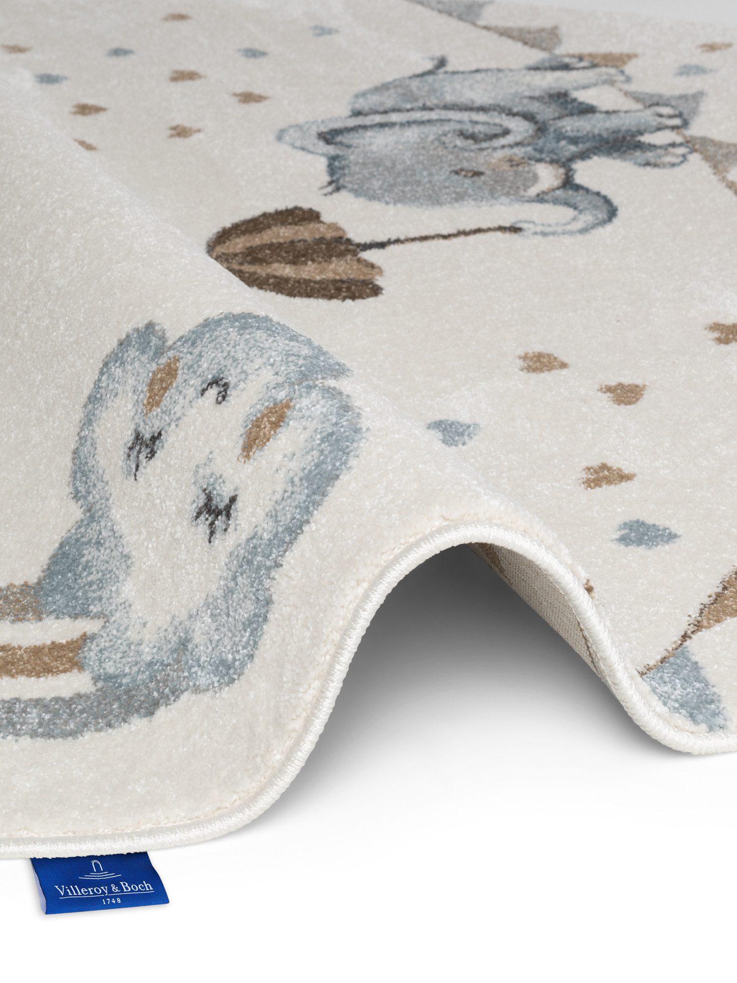 Villeroy & Boch Kinderteppich Walk like an Elephant Rainbow Teppich, rund, Höhe: 9 mm, Spielteppich weich, Kinderzimmer, Boho Kids Spielunterlage, Tieremotiv – Bild 5 von 5