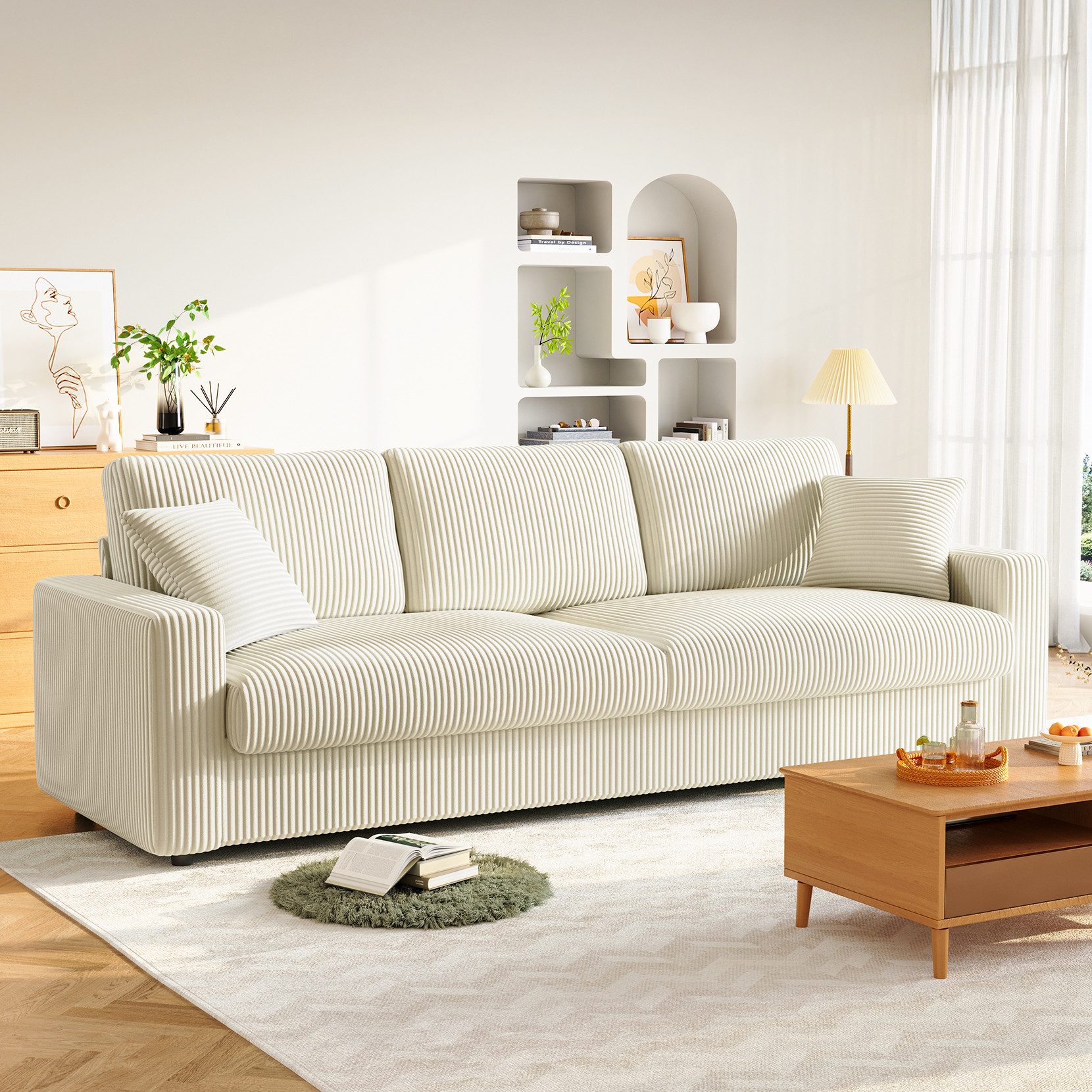 ToteBox Big-Sofa Luxus-Cord 3-Sitzer Sofa (256cm) günstig online kaufen