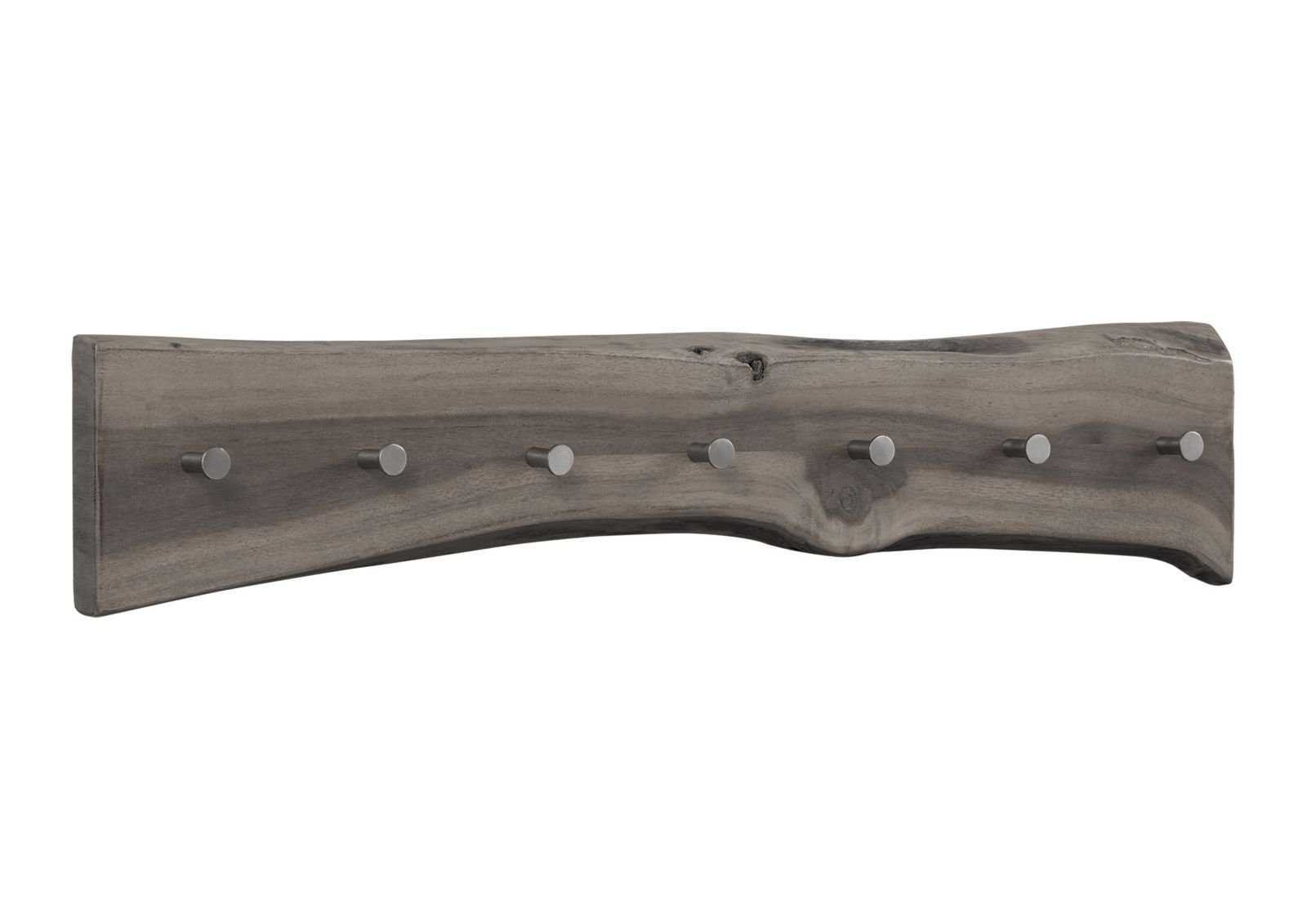 Massivmoebel24 Wandgarderobe (Garderobenleiste Akazie 70x5x10 grau günstig online kaufen