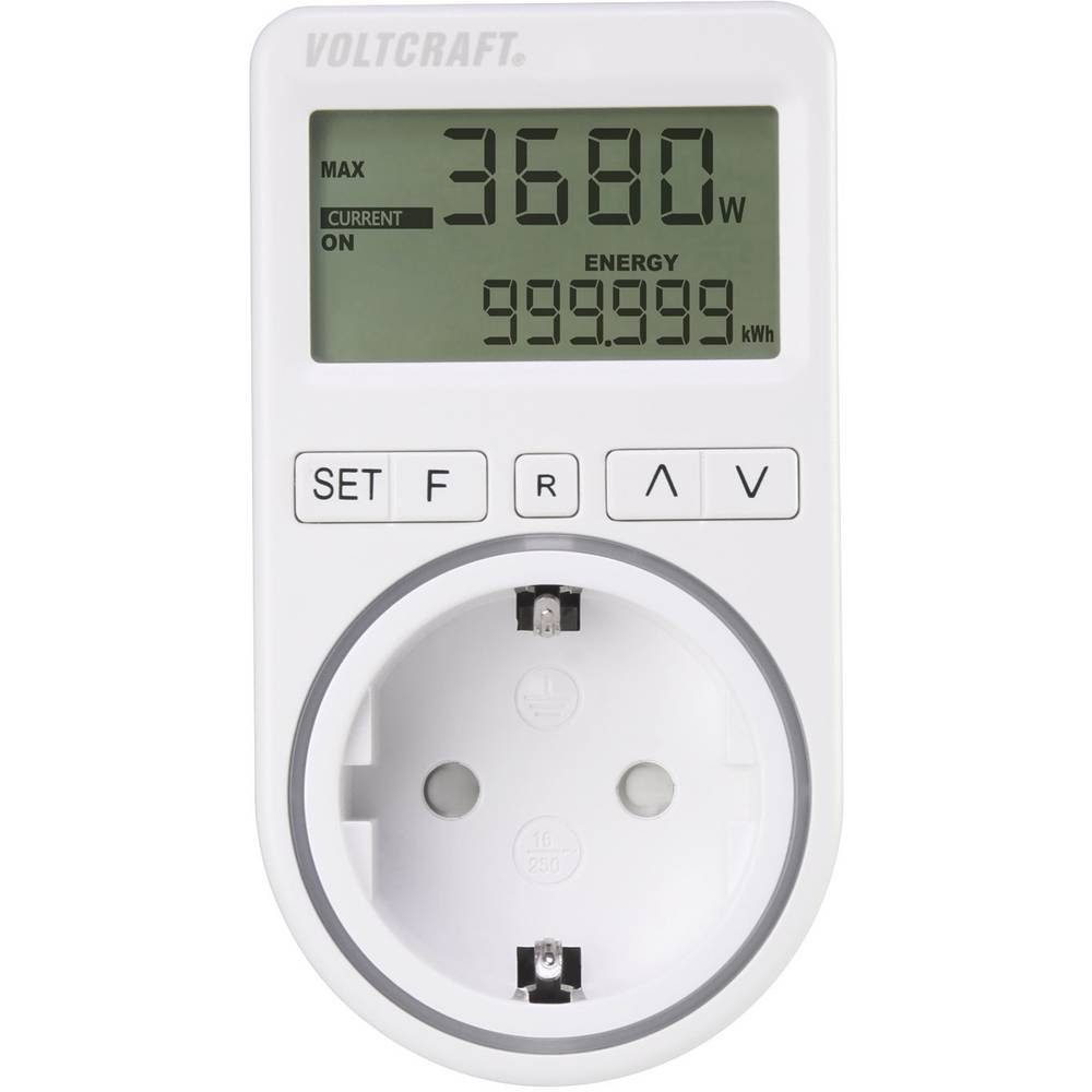 VOLTCRAFT Energiekostenmessgerät Energiekostenmessgerät VC-8235895, Kostenprognose, Alarmfunktion, Stromtarif einstellbar