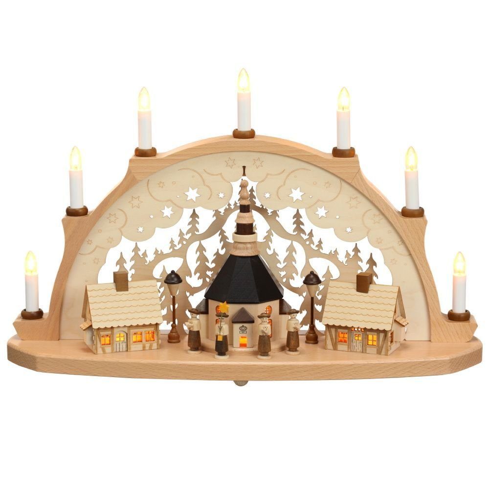 Lichterbogen Schwibbogen Игрушкиdorf Seiffen mit Kirche el. Beleuchtung BxHxT