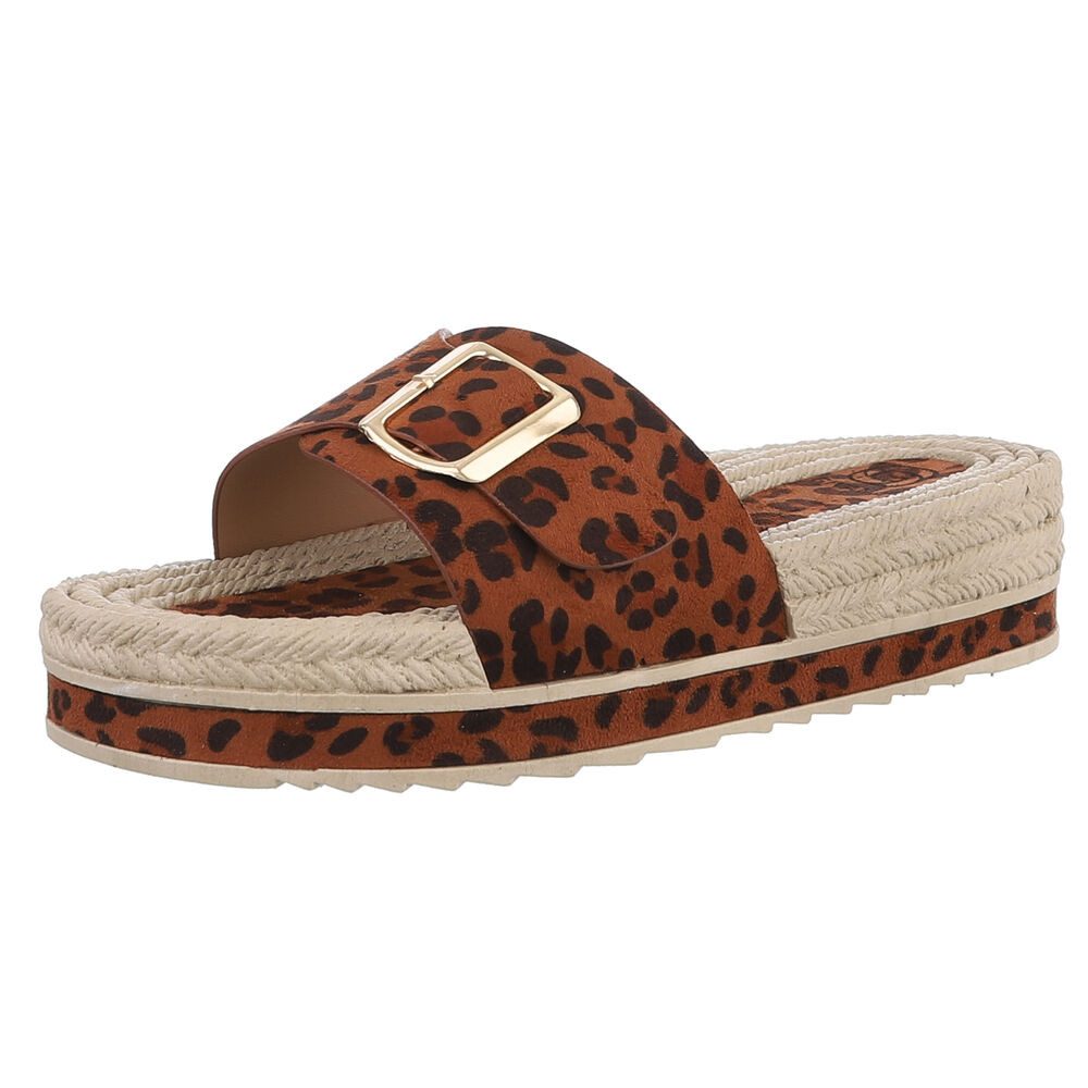 Ital-Design Elegante Sandalen für Alltag und Freizeit Plateausandaletten (89092094) Keilabsatz/Wedge Keilsandaletten in Braun