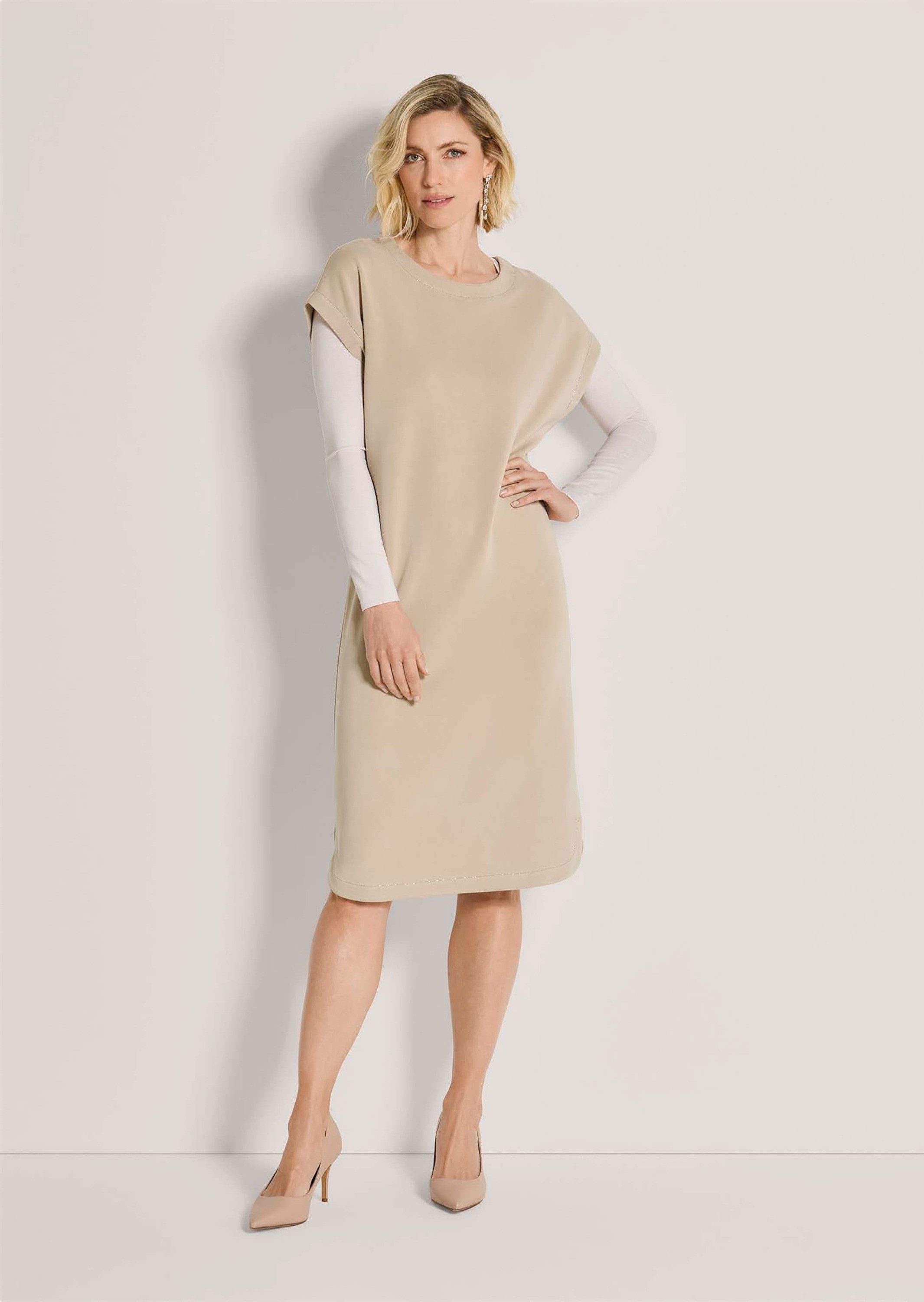 MADELEINE Midikleid Ärmelloses Sweatkleid mit Perlenband Lässig zum Überziehen für legere Alltags-Looks