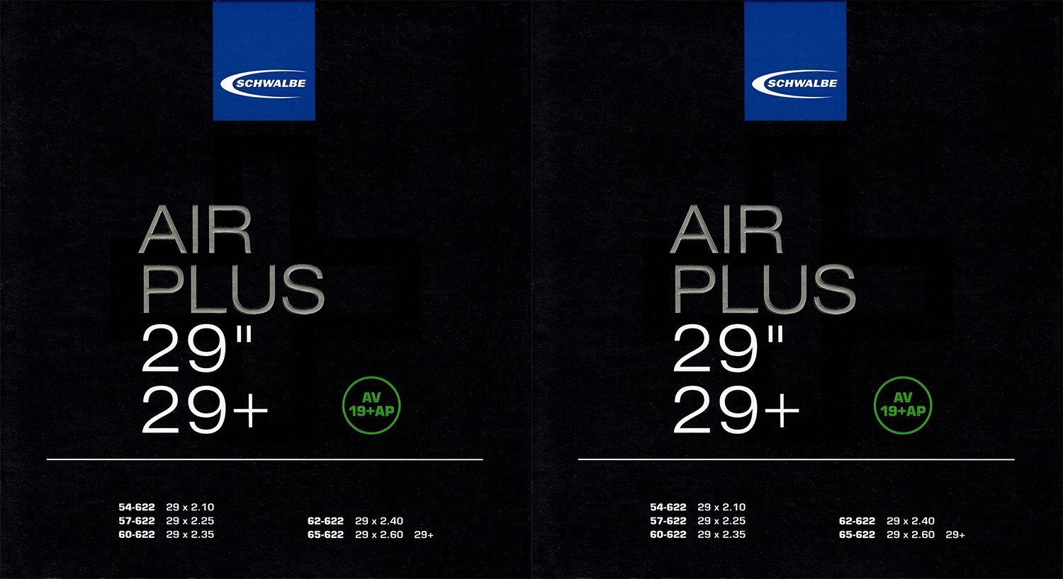 Fahrradschlauch 2x Schwalbe Air Plus 29 Plus Schlauch AV19+AP Schrader Ventil Fahrrad