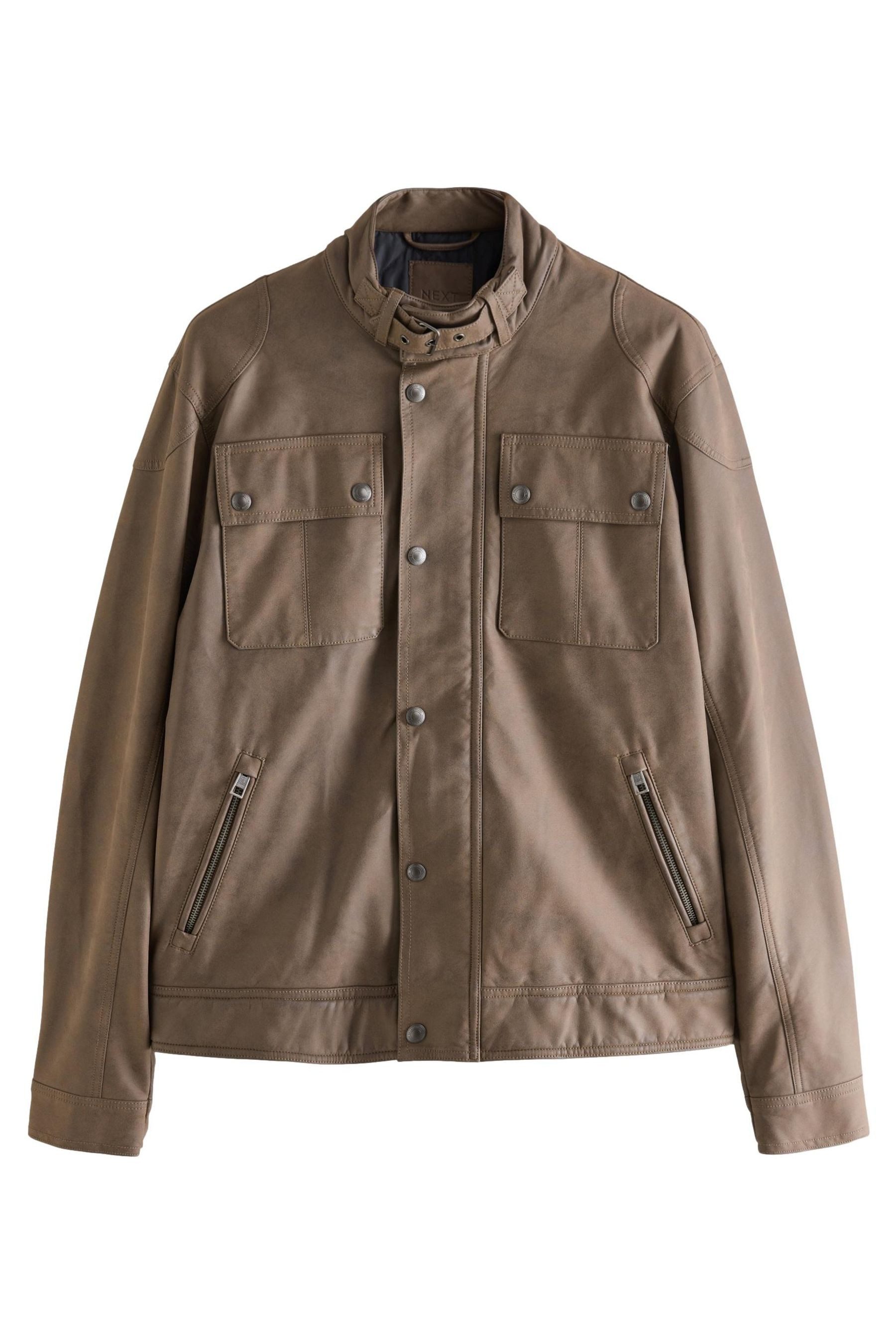 Lederjacke Bikerjacke aus Nubukleder mit vier Taschen