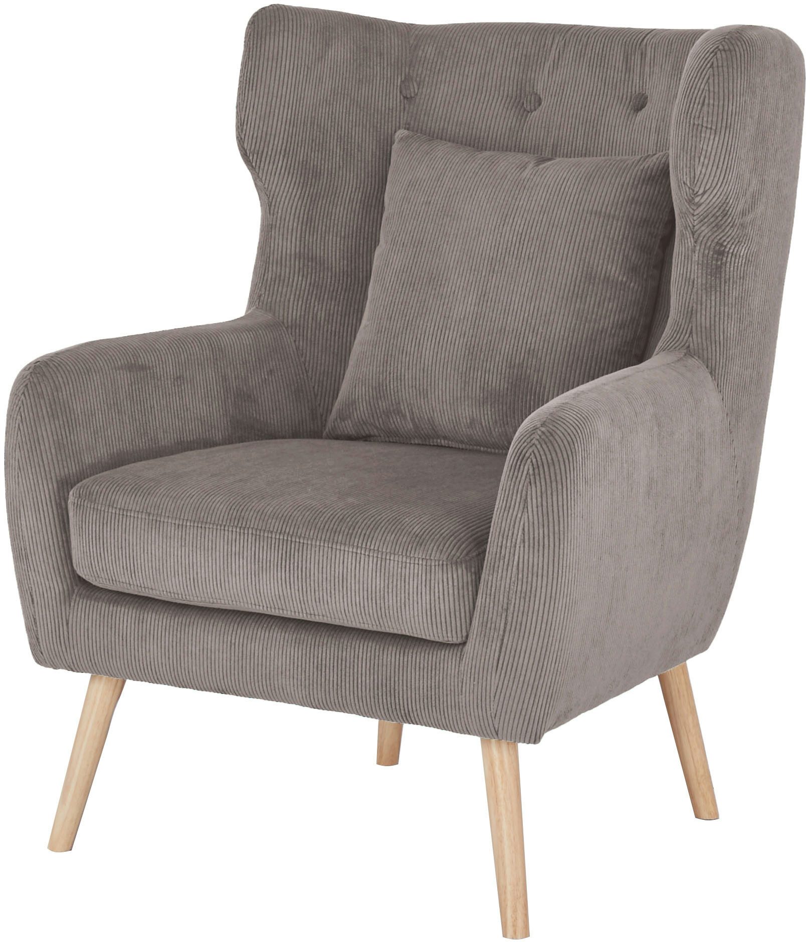 Home affaire Ohrensessel Yamuna, mit Sitzpolsterung, Gestell und Füße aus Massivholz, Sitzhöhe 47 cm