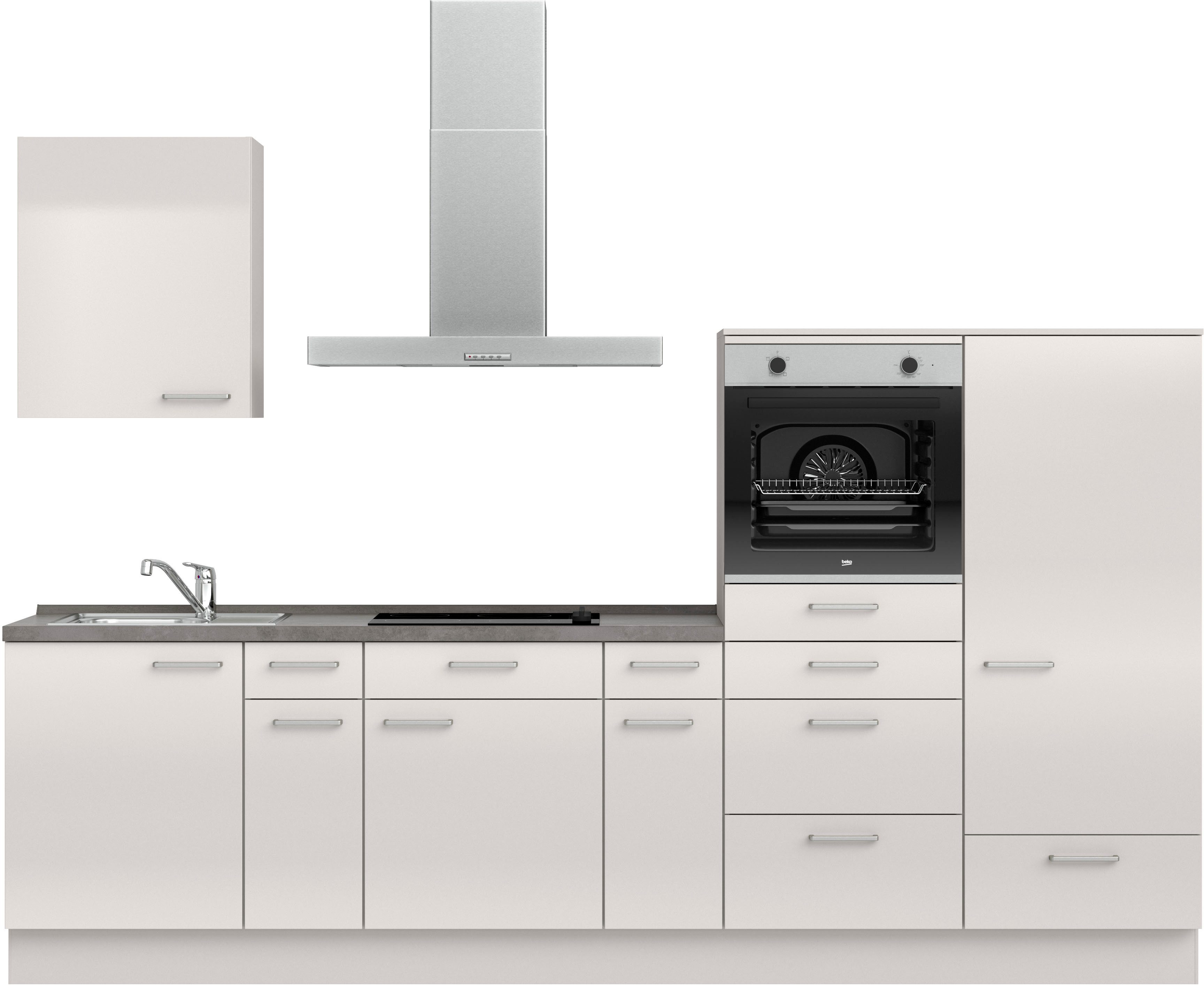 nobilia® Küchenzeile "Flash I", vormontiert, Ausrichtung wählbar, Breite 300 cm, wahlw. mit E-Geräten