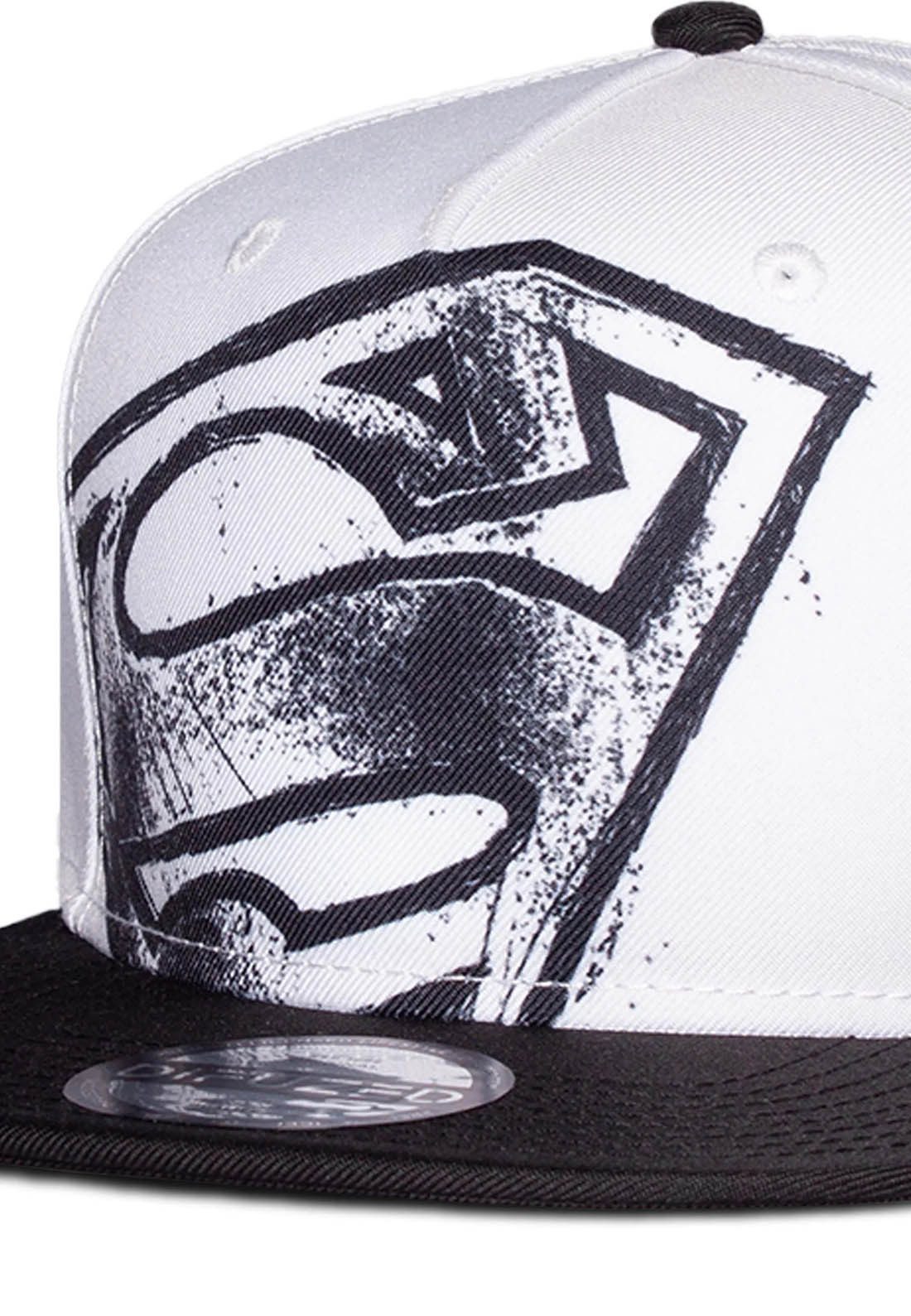 Superman Baseball Cap White Graffiti Logo