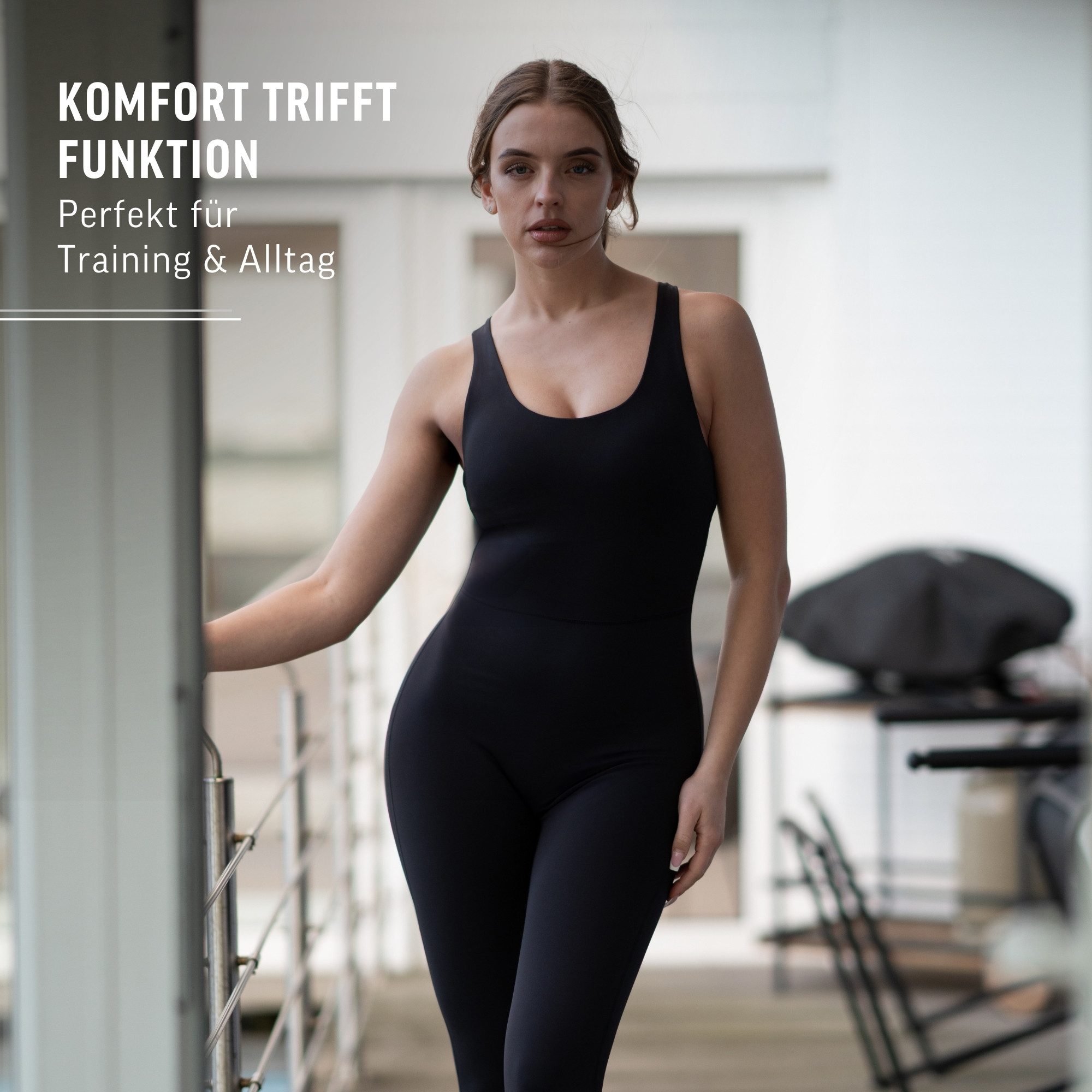 Smilodox Jumpsuit Ilva, ärmelloser Einteiler lang, Overall mit Shaped Fit atmungsaktiver elastischer Sportanzug, Ganzkörperanzug Sport Fitness