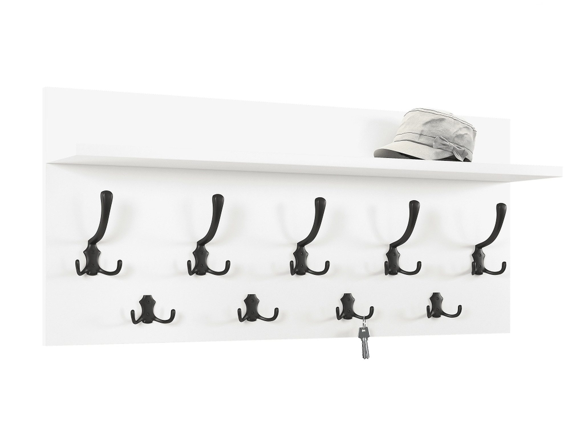 designimpex Garderobenpaneel Design Garderobe 90 x 40 cm Weiß matt - Schwar günstig online kaufen