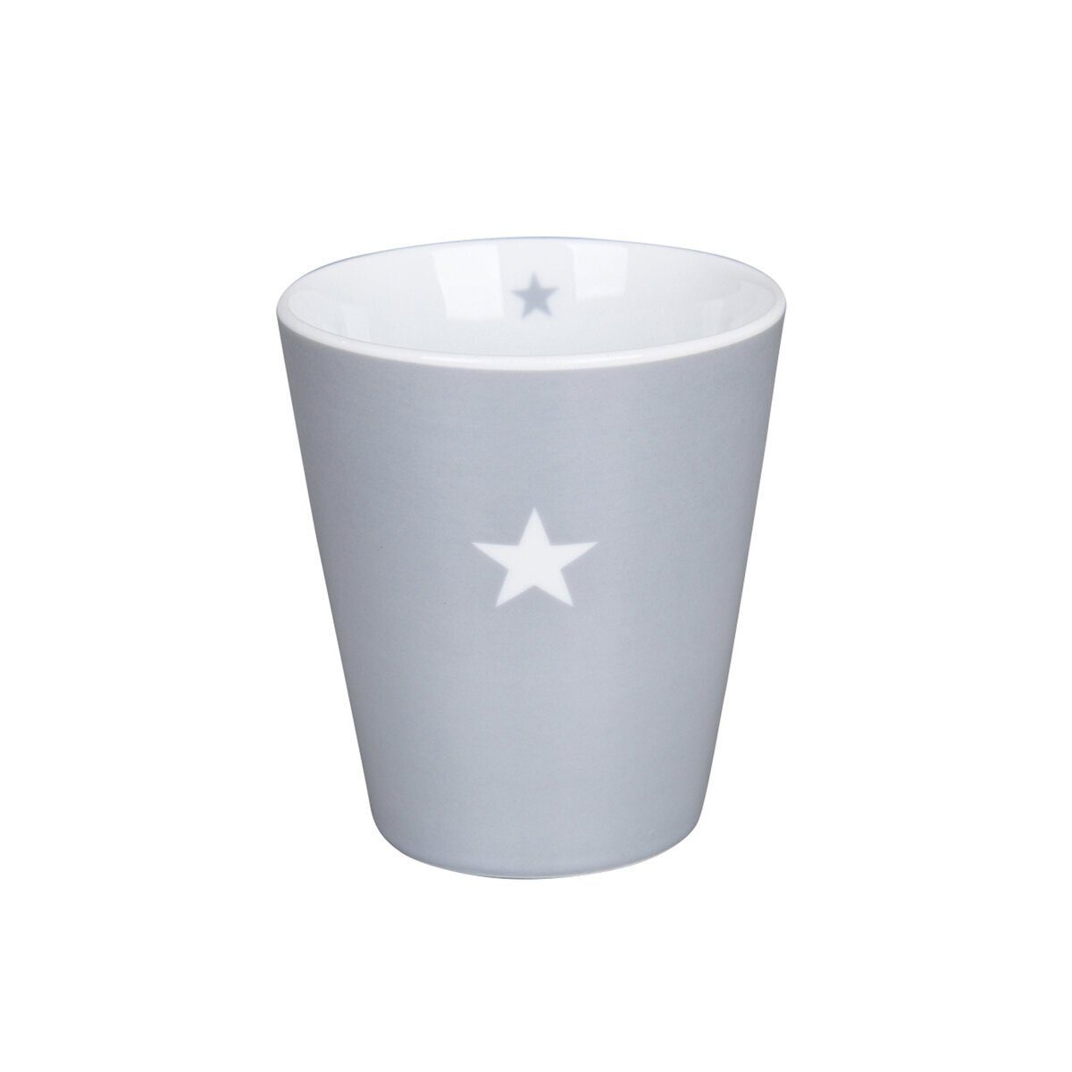 Krasilnikoff Becher Happy Mug Colourful Star, Porzellan grau | Becher