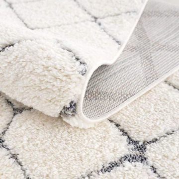 Hochflor-Teppich Focus 4499, Carpet City, rund, Höhe: 20 mm, besonders weich, Rauten-Optik, 3D-Effekt