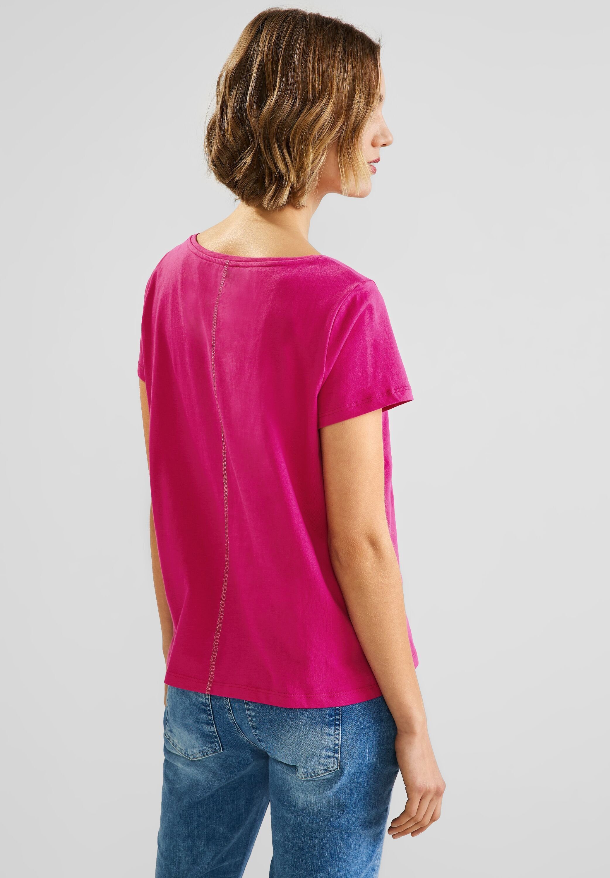 T-Shirt STREET Unifarbe in nu pink ONE