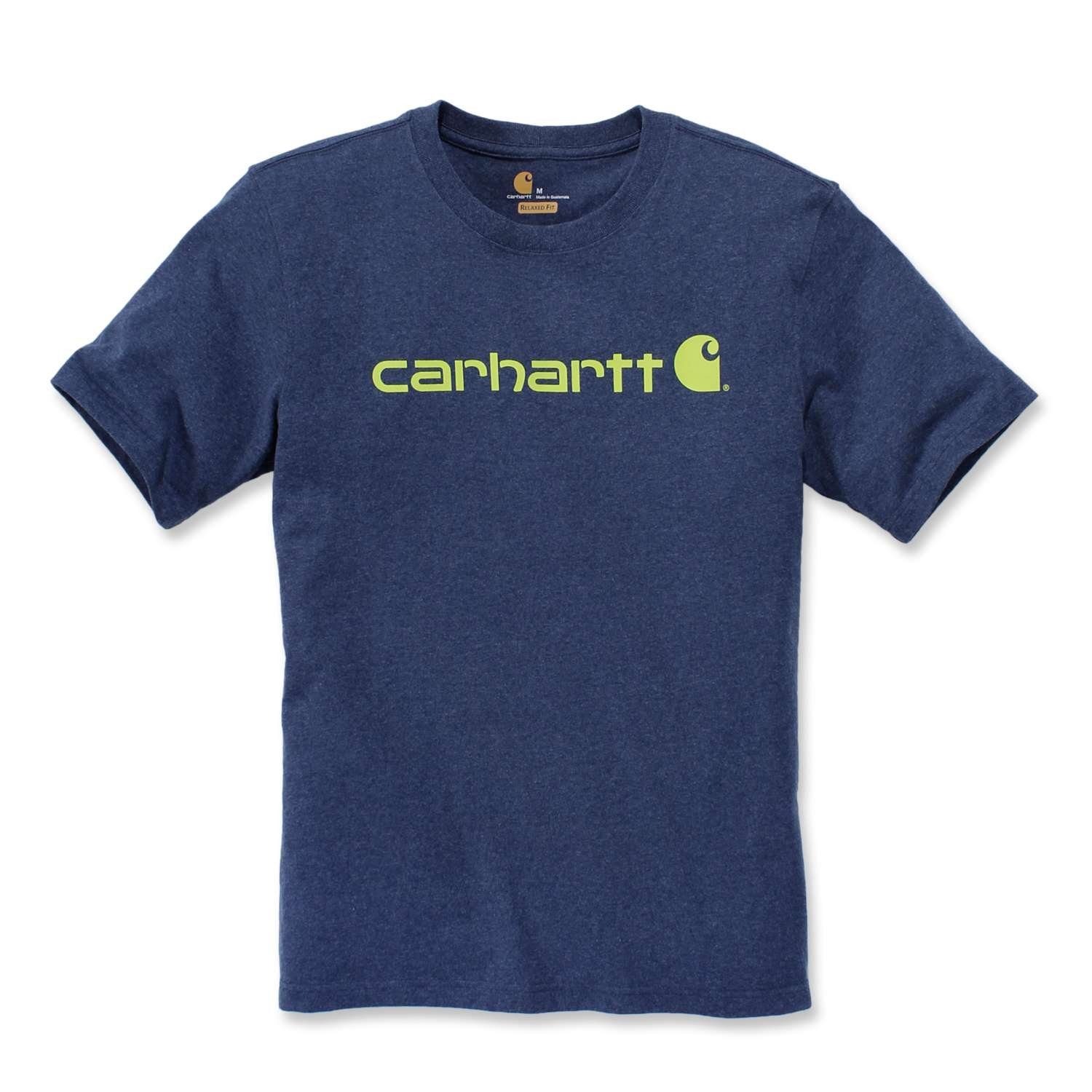 Carhartt T-Shirt Carhartt 103361 heather cobalt LOGO dark S/S T-SHIRT blue CORE (1-tlg)