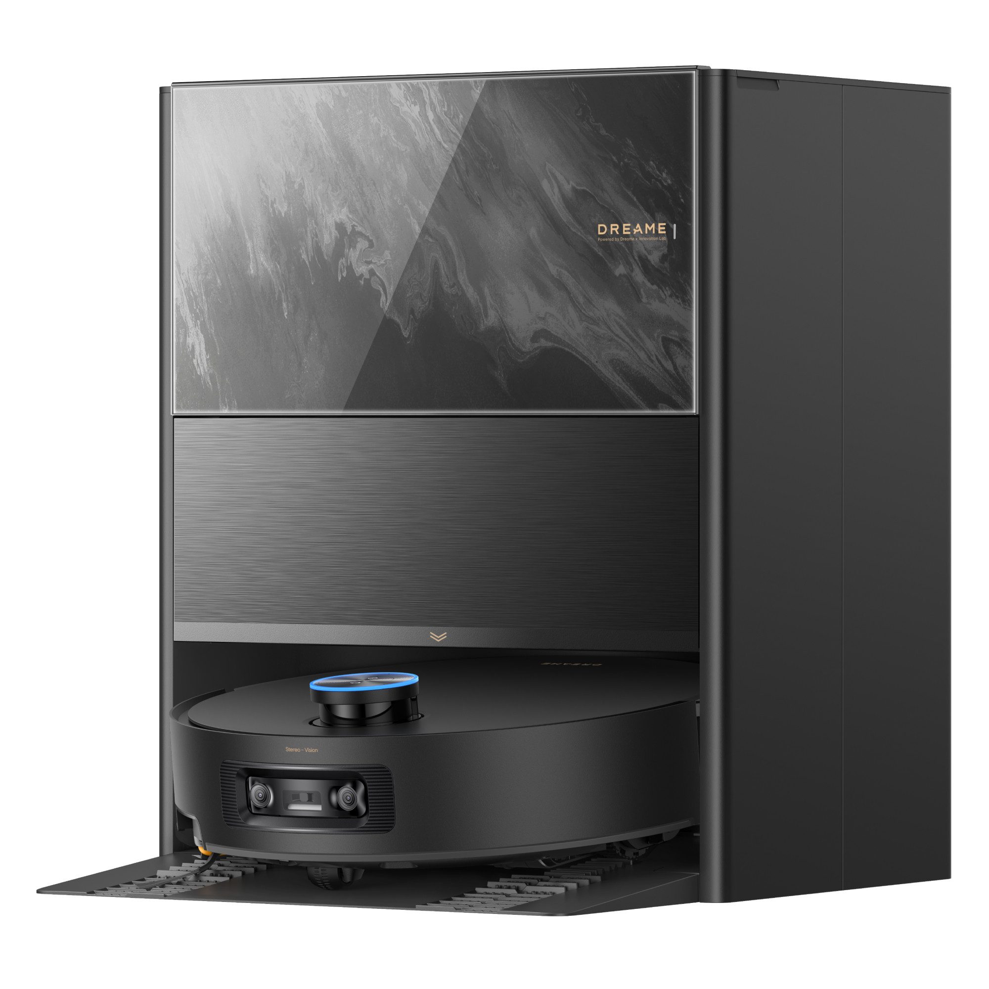 Dreame Nass-Trocken-Saugroboter Aqua20 Pro Ultra Roller X Complete Marble Black, 650 W, Vollautomatische Absaugstation, App-Steuerung