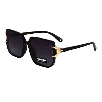 MIRROSI Monoscheibensonnenbrille Sonnenbrille Damen Polarisiert UV400 Schutz (inkl. 1x Окуляриetui und 1x Окуляриtuch) Polarisiert Fliegerbrille Klassik Schwarz