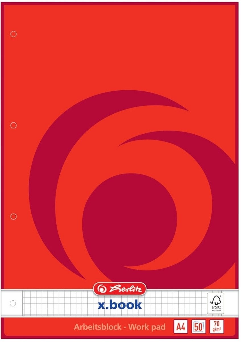 Herlitz Notenblock Arbeitsblock A4 kariert VE=50 Blatt