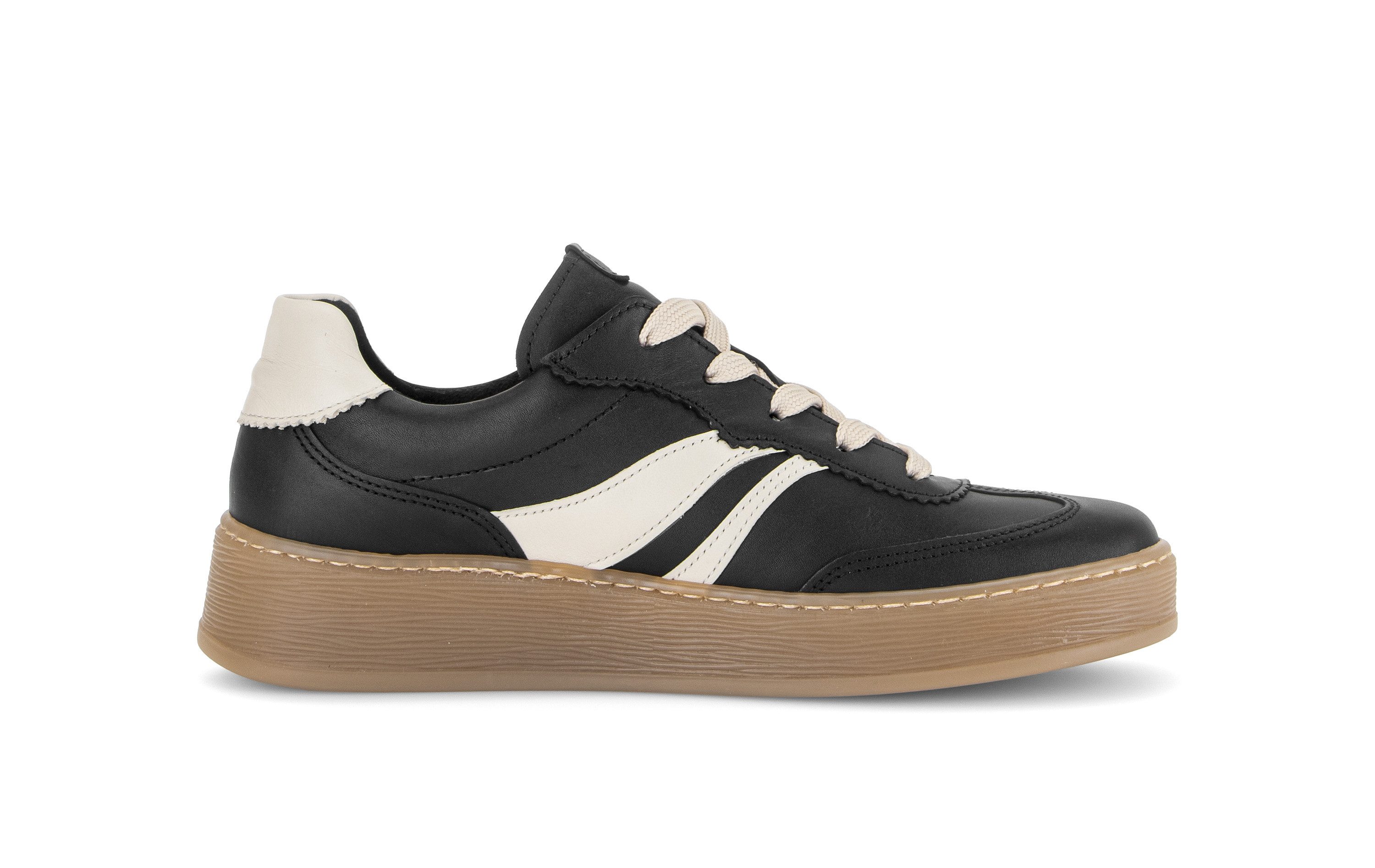 Gabor Sneaker Freizeitschuh, Halbschuh, Schnürer mit Kontrastbesatz, Weite G (weit)