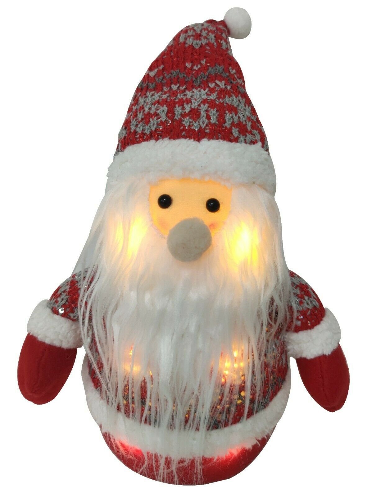 (1 Höhe 25 & Beleuchtung cm Schneemann Weihnachtsmann Schal Meinposten St) Mütze warmweiß LED Weihnachtsfigur
