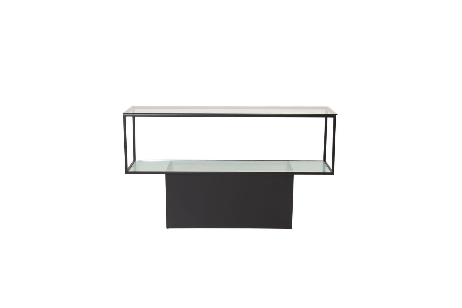 ebuy24 Regal Maglehem Regal mit cm Ablage Glas, schwarz. 35x130