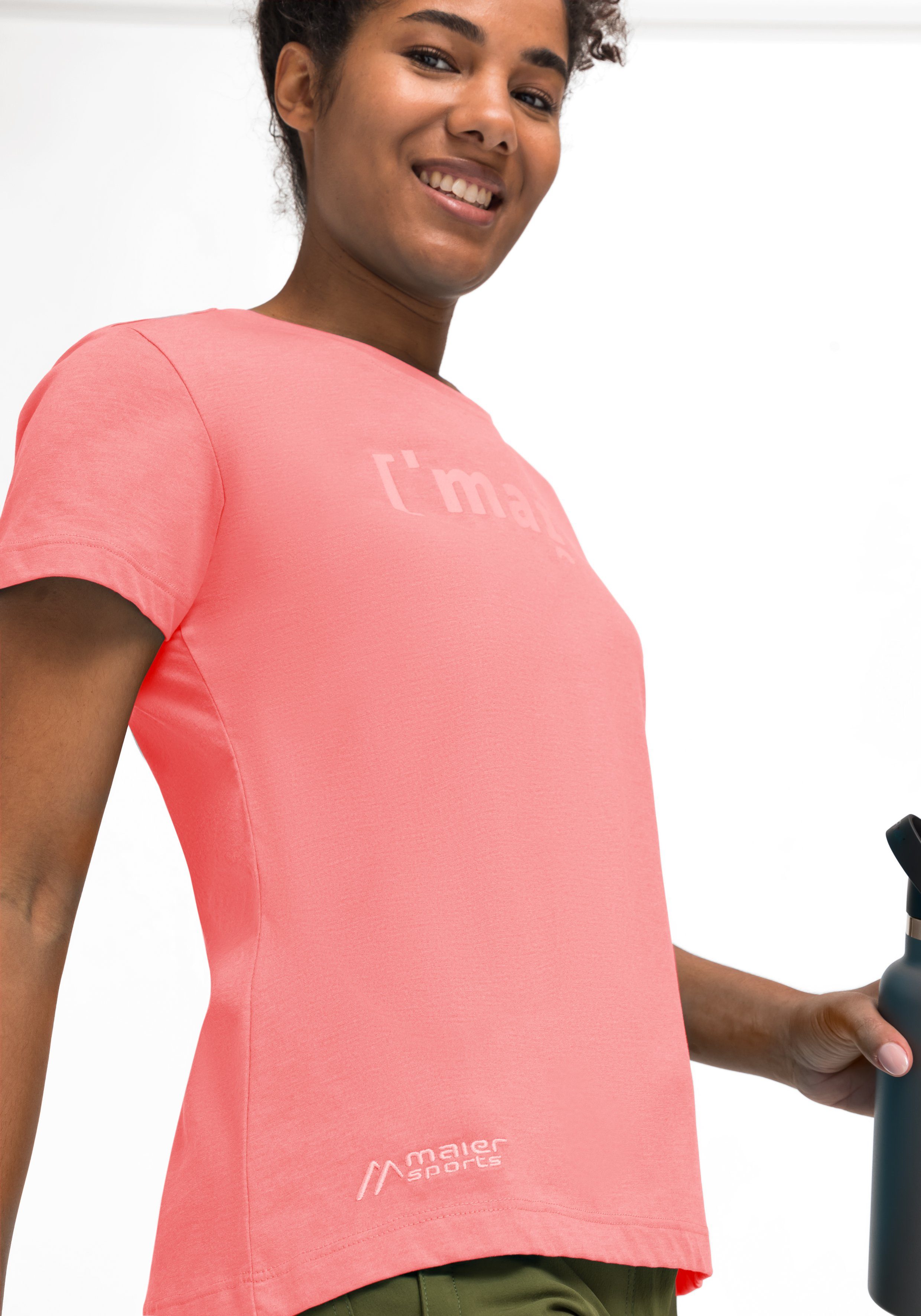 Maier und Phonetic Print Wandern für T-Shirt Kurzarmshirt Damen Sports perlrosa Tee mit Freizeit W