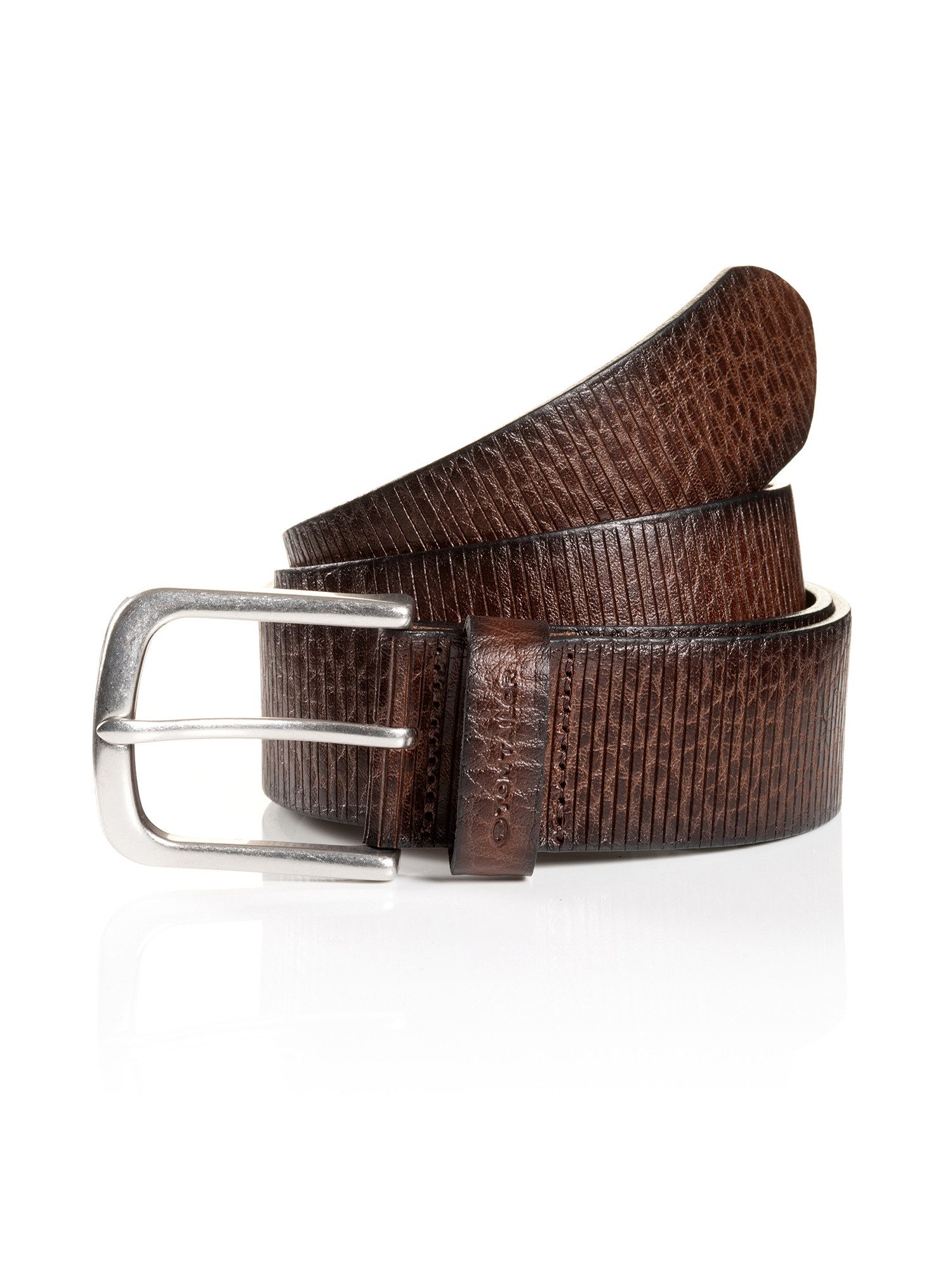 TOM TAILOR Ledergürtel TTROY 4 cm breiter Herrengürtel, ideal zu Jeans und Chino, bis Gr. 120