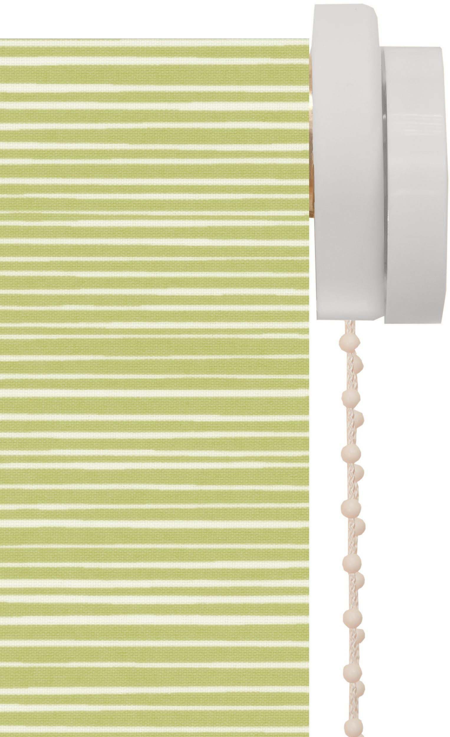 verschraubt grün StartUp Seitenzugrollo Style sunlines, Stripes, freihängend, Lichtschutz,