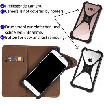 K-S-Trade Handyhülle für Samsung Galaxy M32, Schutzhülle Klapphülle Kunstleder braun Handy Hülle Wallet Case